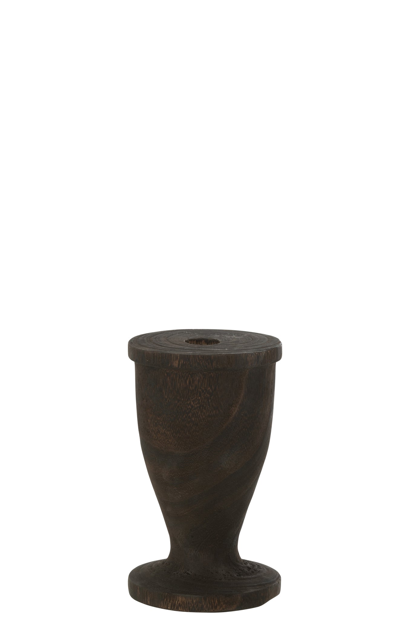 Candle Holder Wood Black Large