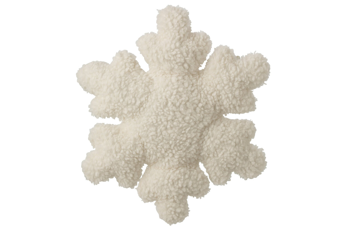 Kussen sneeuwvlok – polyester, wit, 49 x 11 x 54 cm