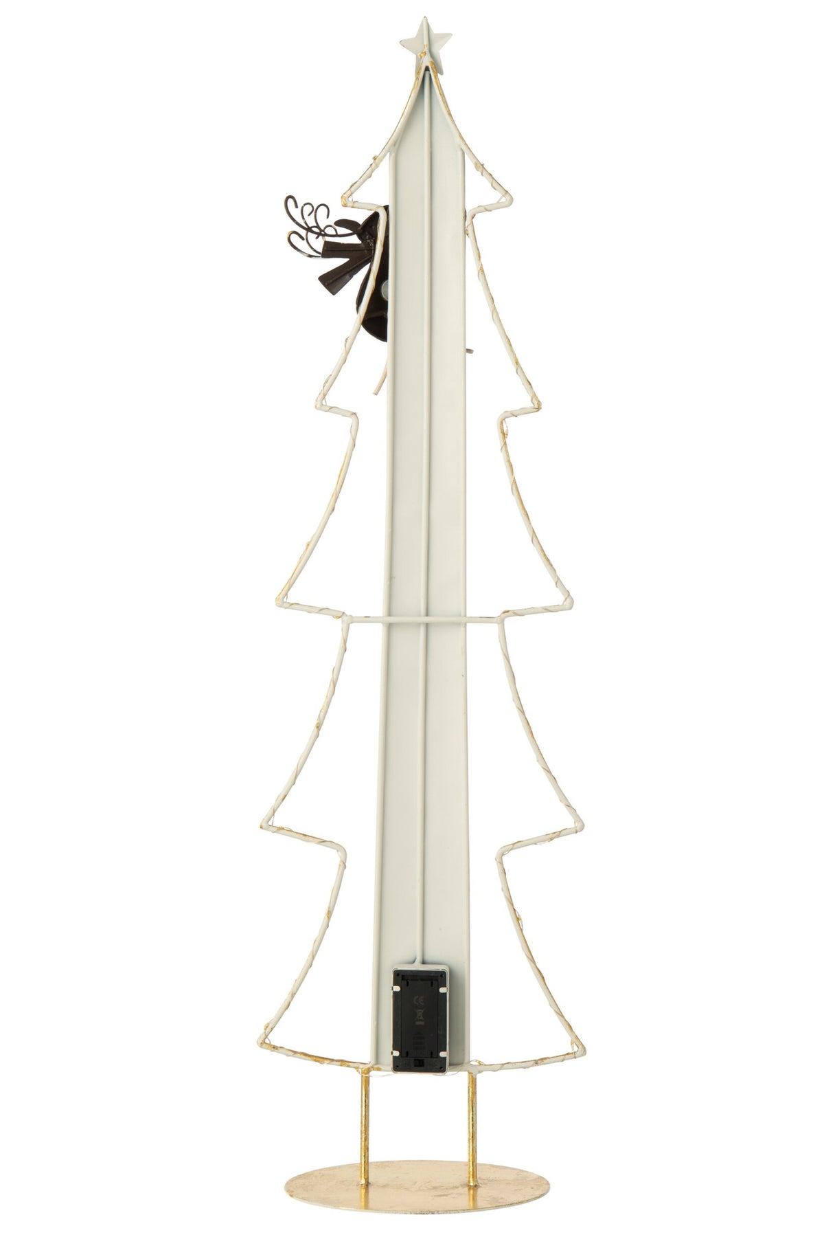 Adventskalender kerstboom met LED – ijzer, wit en goud, 78,5 cm