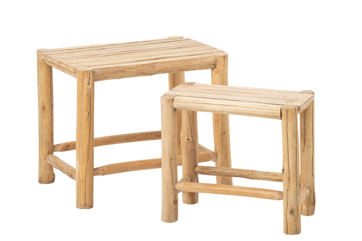 Sokkels Chamonix set van 2 – vurenhout, naturel, 51 x 36 x 42,5 cm