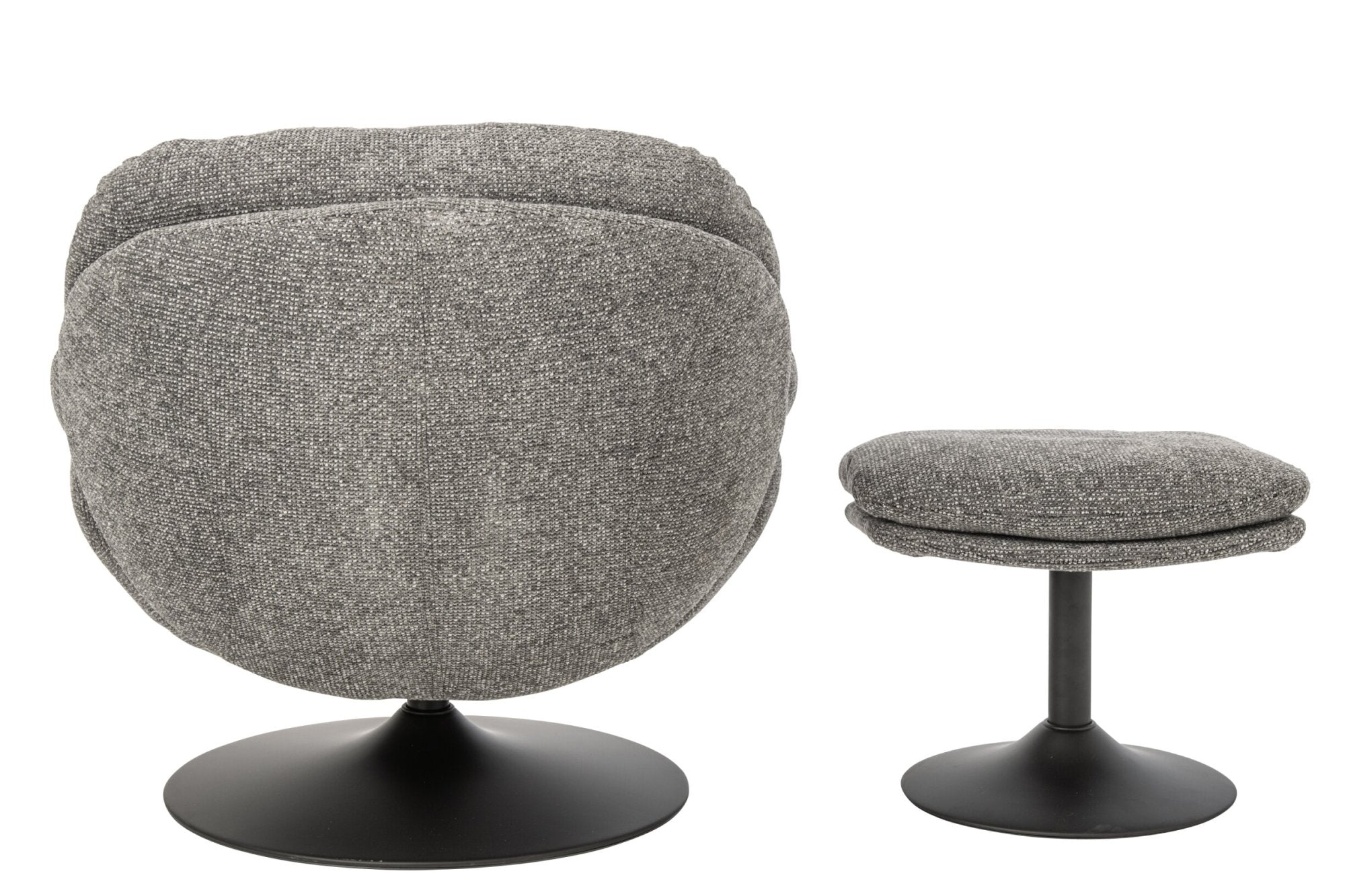 Loungesessel + Fußhocker Matel Dunkelgrau