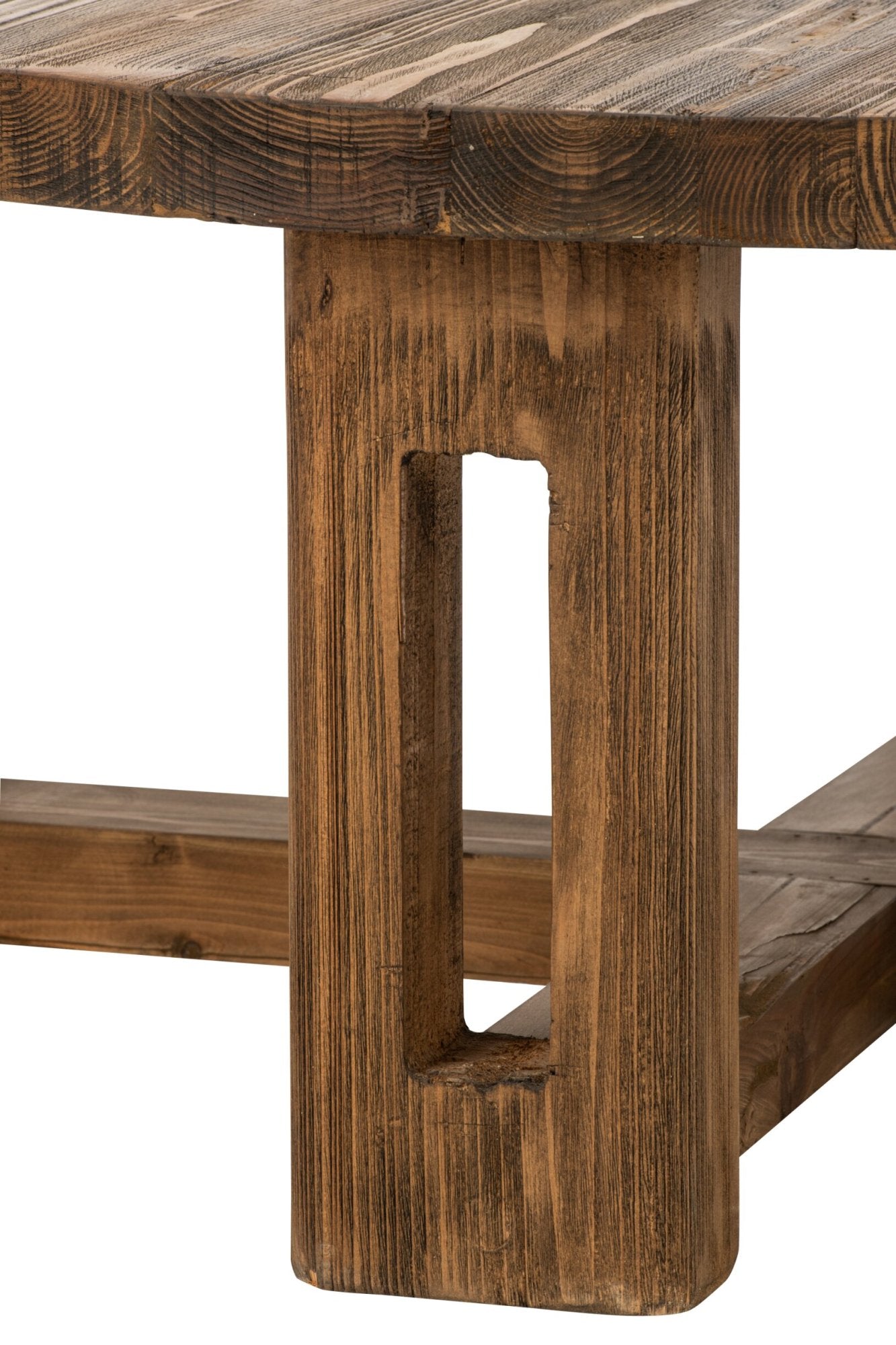 Couchtisch rund recyceltes Holz braun