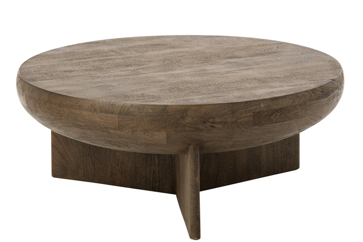Couchtisch Rund Mangoholz Dunkelbraun