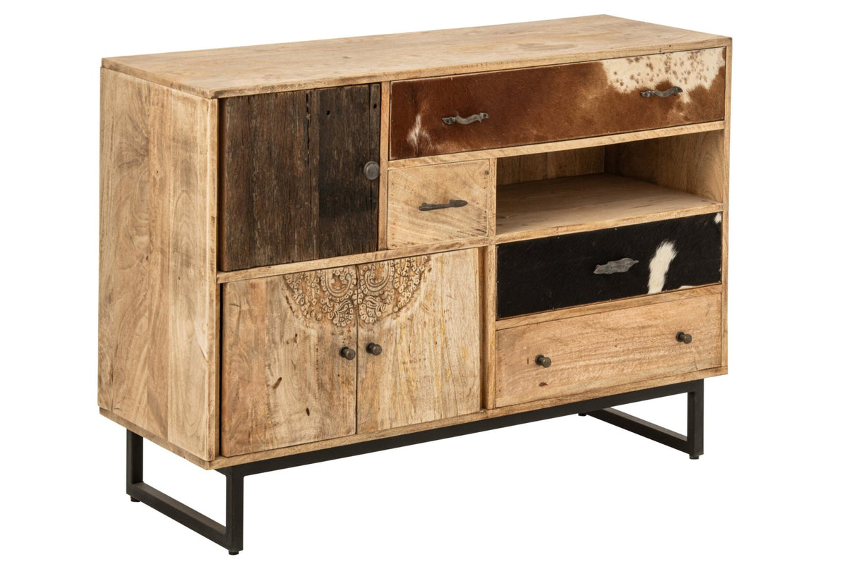 Schrank Relief Mangoholz Multi/Natur