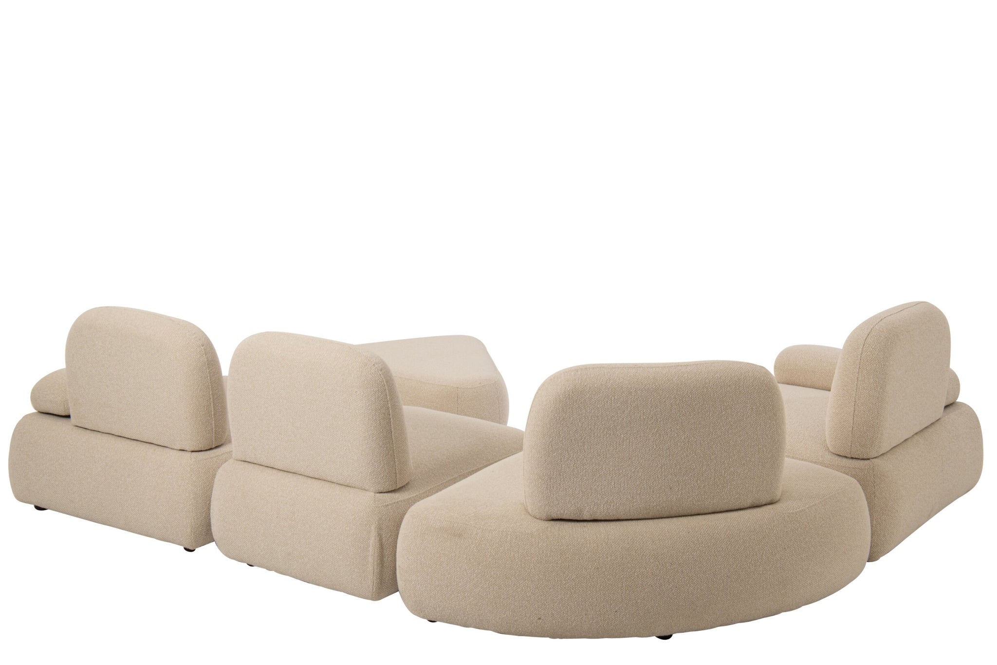 5-teiliges modulares Sofa Olivia Sperrholz/Stoff Ecru