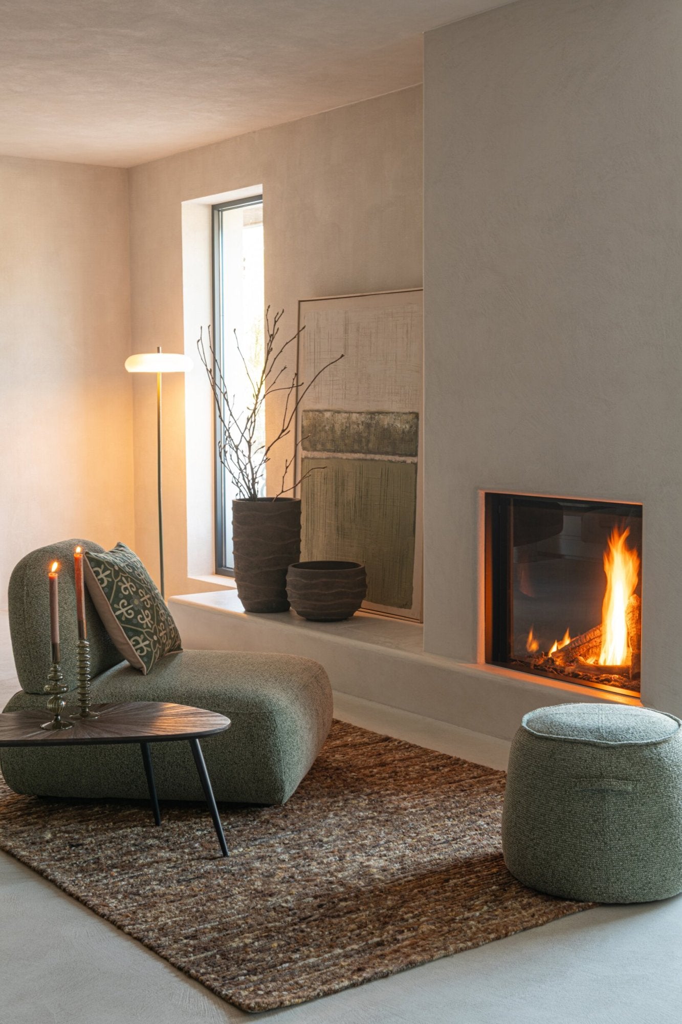 Modulares Sofa Olivia Sperrholz/Stoff Grün