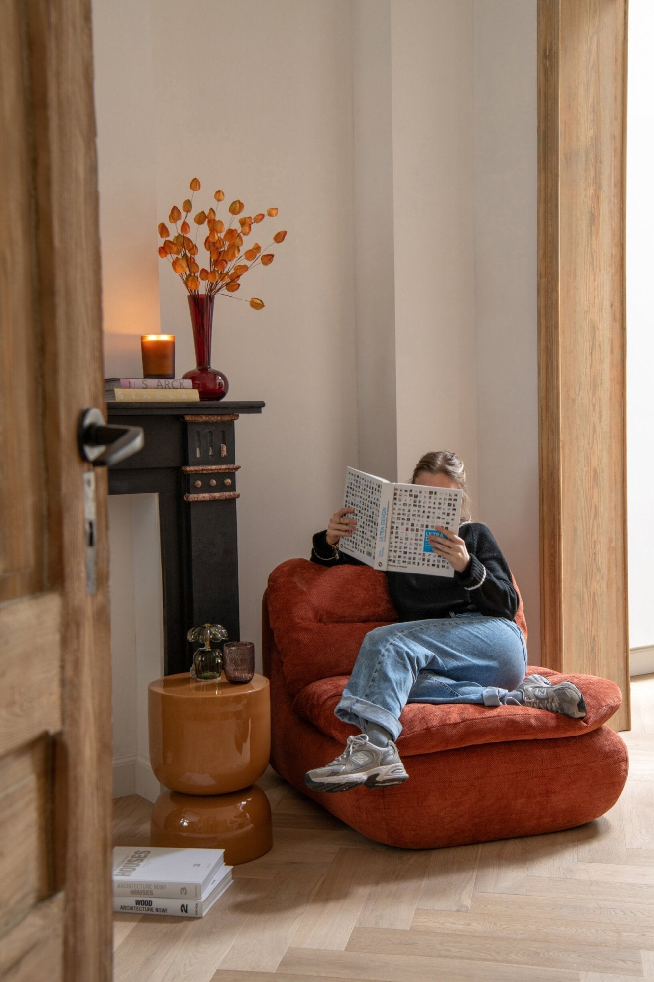Lounge-Sessel, komprimierter Schaumstoff, Rostbraun