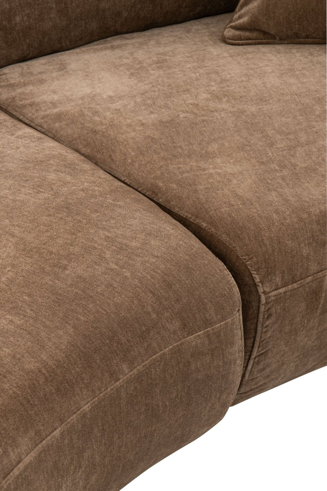 4-Sitzer Sofa + 4 Kissen Sperrholz/Stoff Taupe