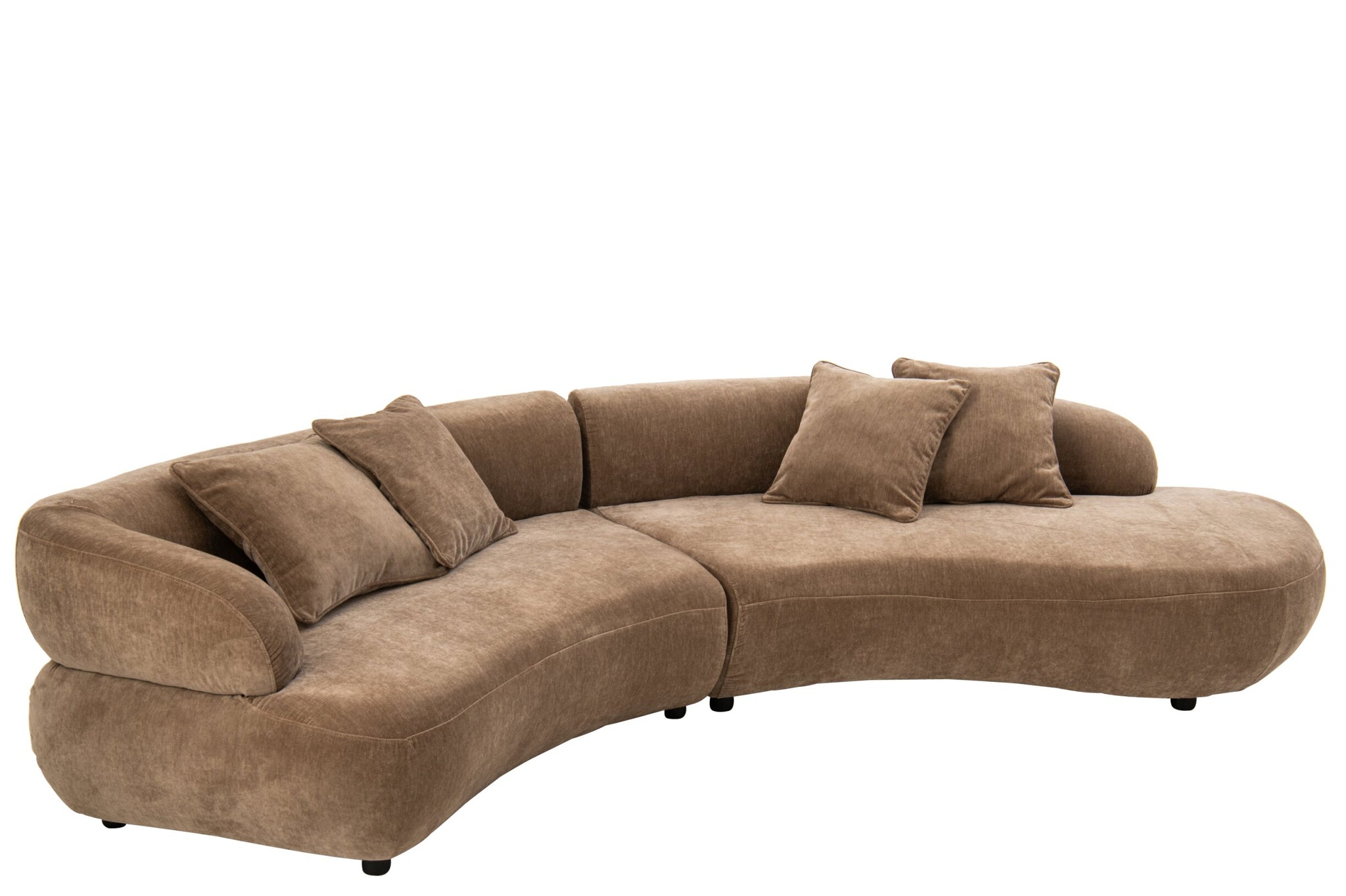 4-Sitzer Sofa + 4 Kissen Sperrholz/Stoff Taupe