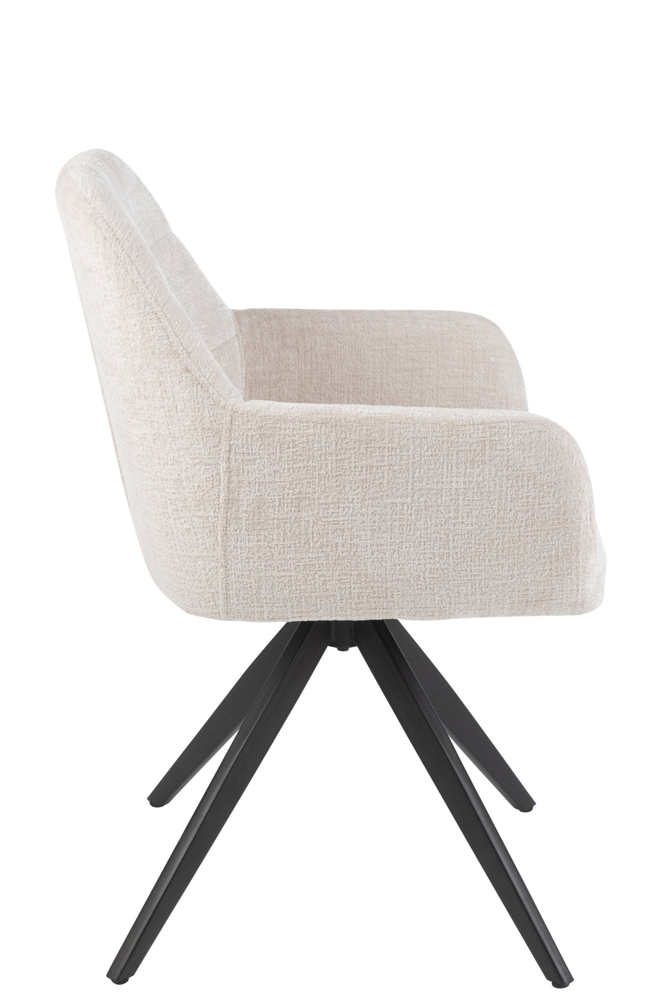 Esszimmerstuhl Louna Swivel Rücken Eisen Ecru