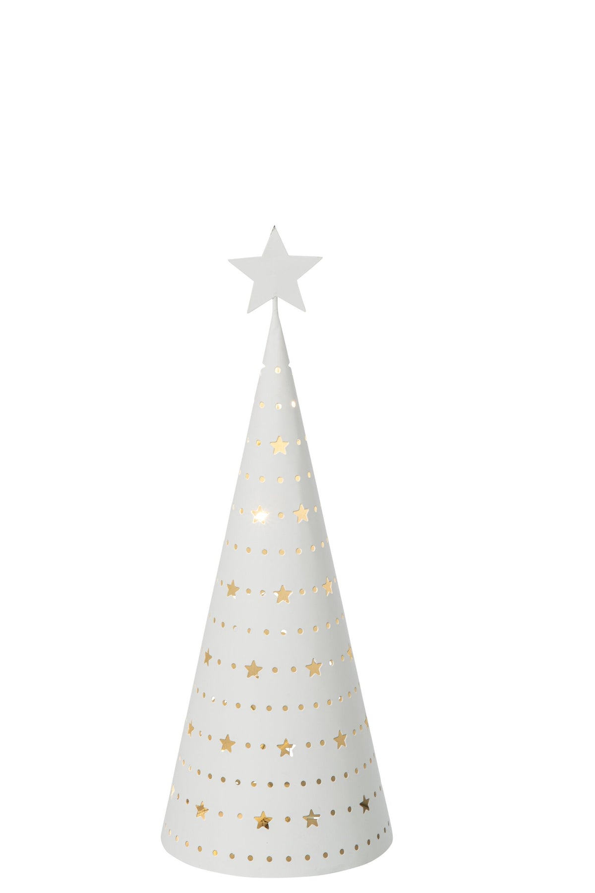 Decoratieve kerstboom met LED – ijzer, wit, 29,5×10,5×10,5 cm