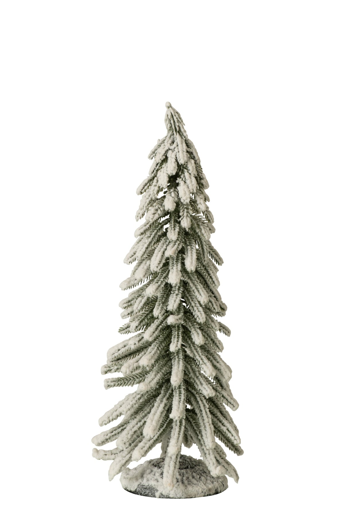 Kerstboom met sneeuw medium – kunststof, donkergroen en wit, 42 cm