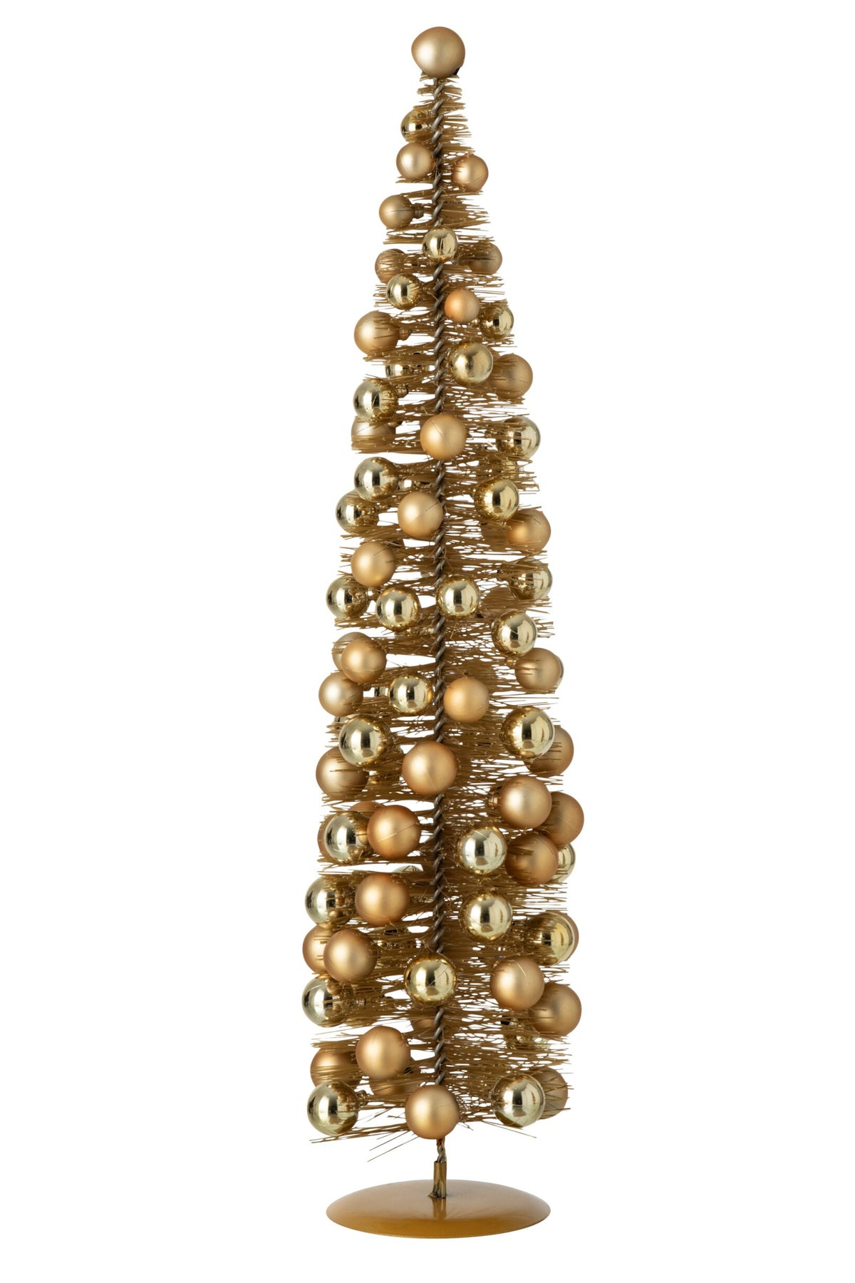 Kerstboom met kerstballen groot – kunststof en ijzer, goud, 60 cm