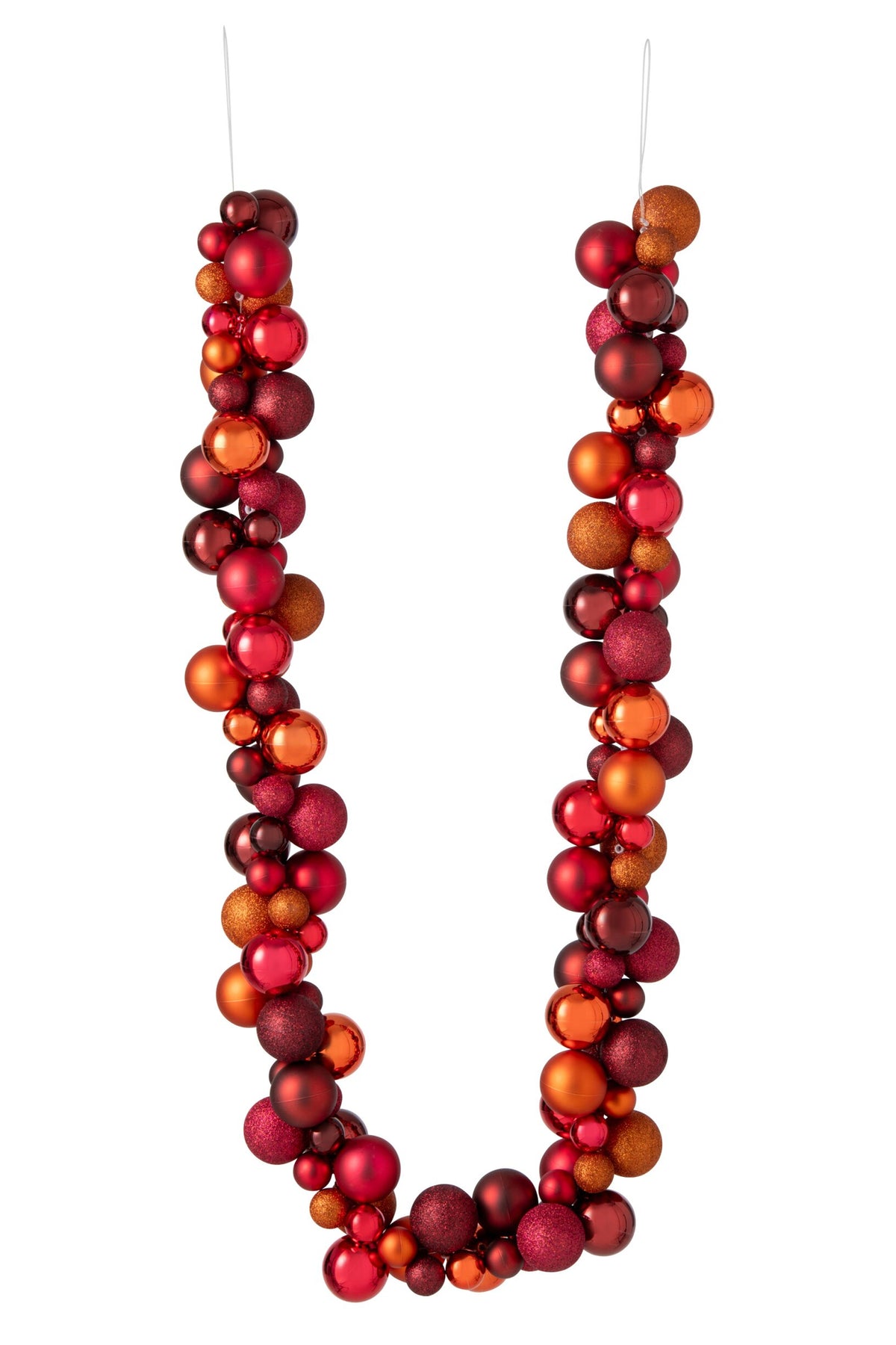 Slinger met kerstballen – kunststof, meerkleurig, 165 cm