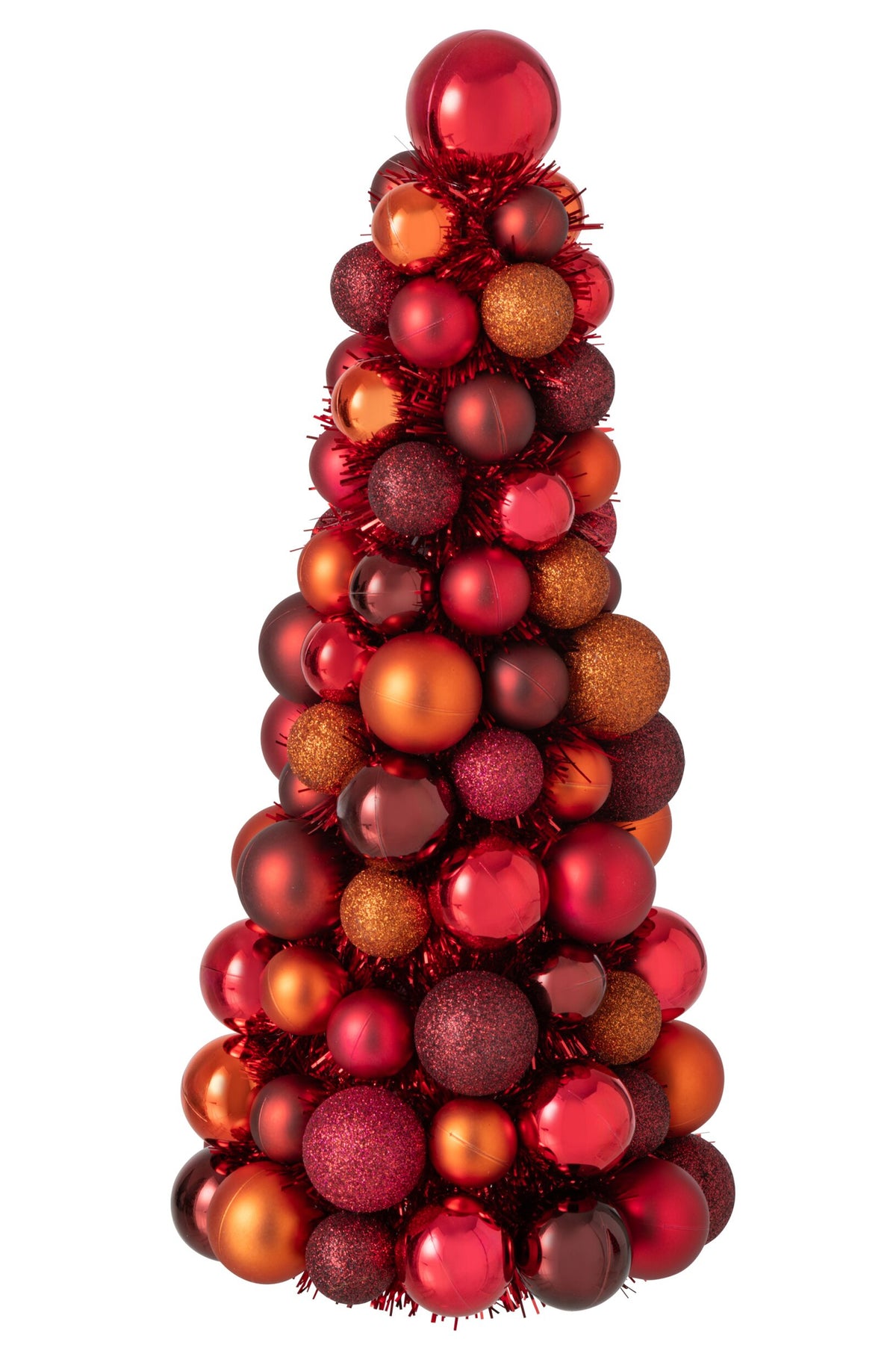 Kegel met kerstballen – kunststof, meerkleurig, 40 cm