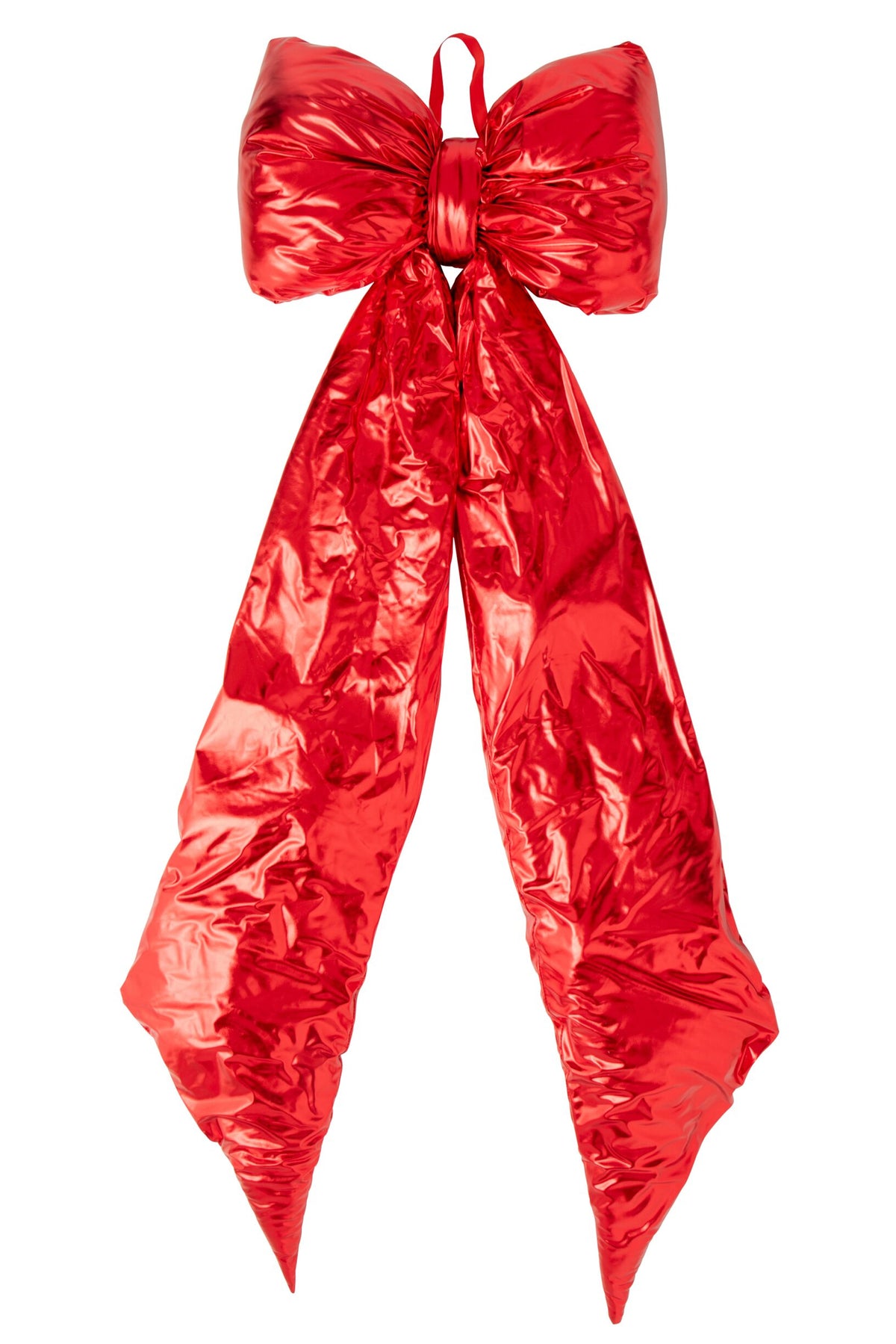 Kerststrik glanzend extra groot – fluweel, kerstrood, 162 cm
