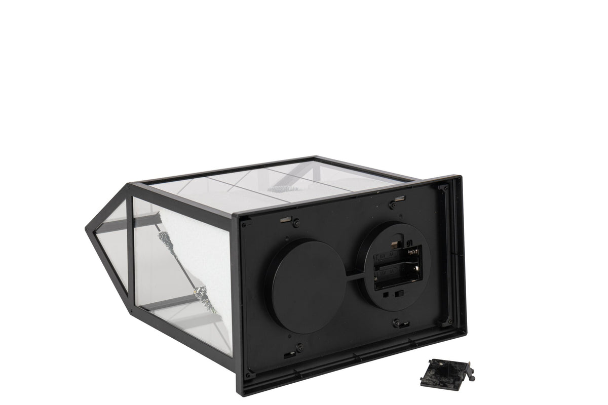 Kerstdorp met LED middel – glas en kunststof, meerkleurig, 25,5×15×33 cm