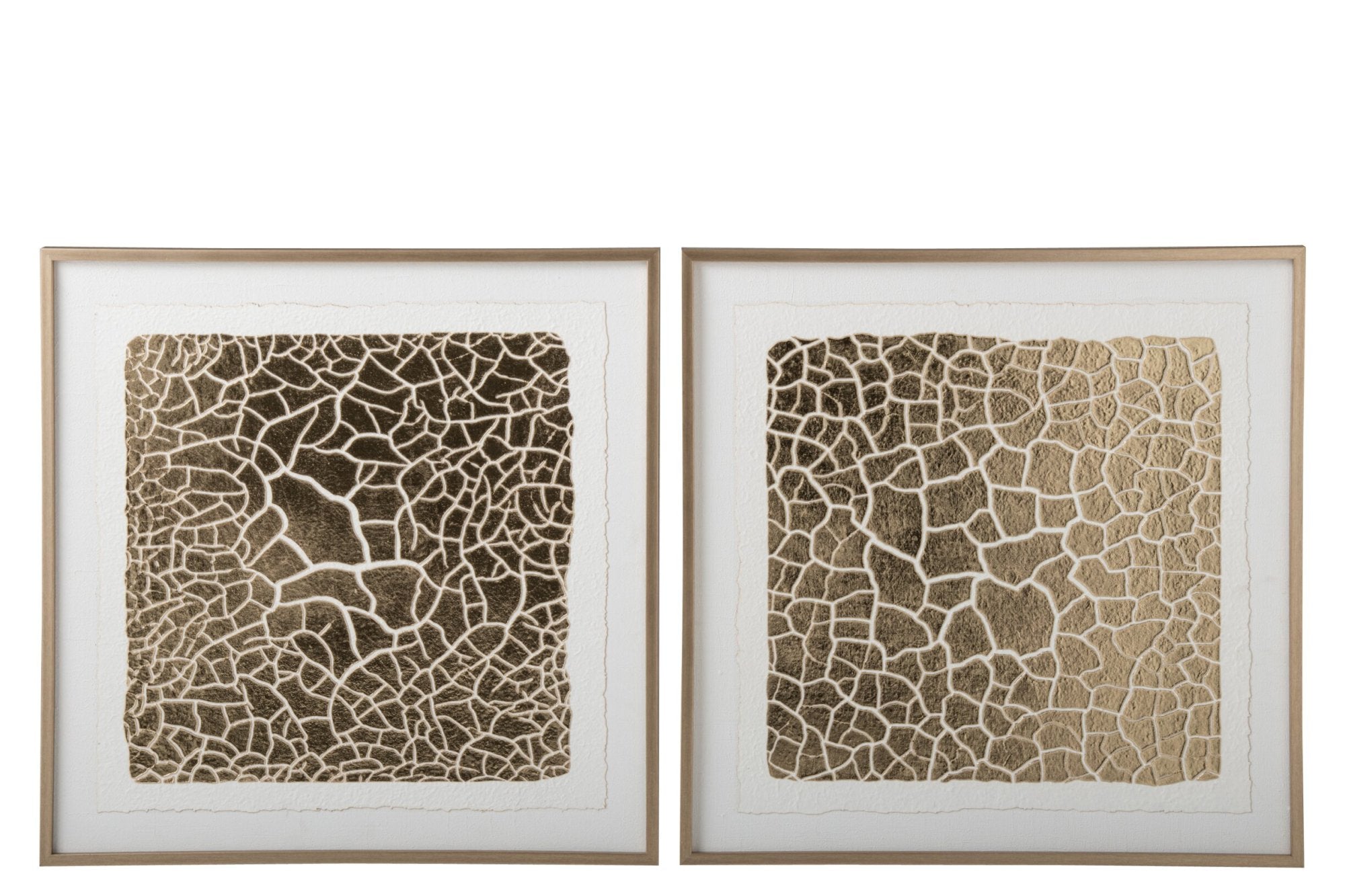 Schilderij – goud, mdf, 60x60 cm, set van 2