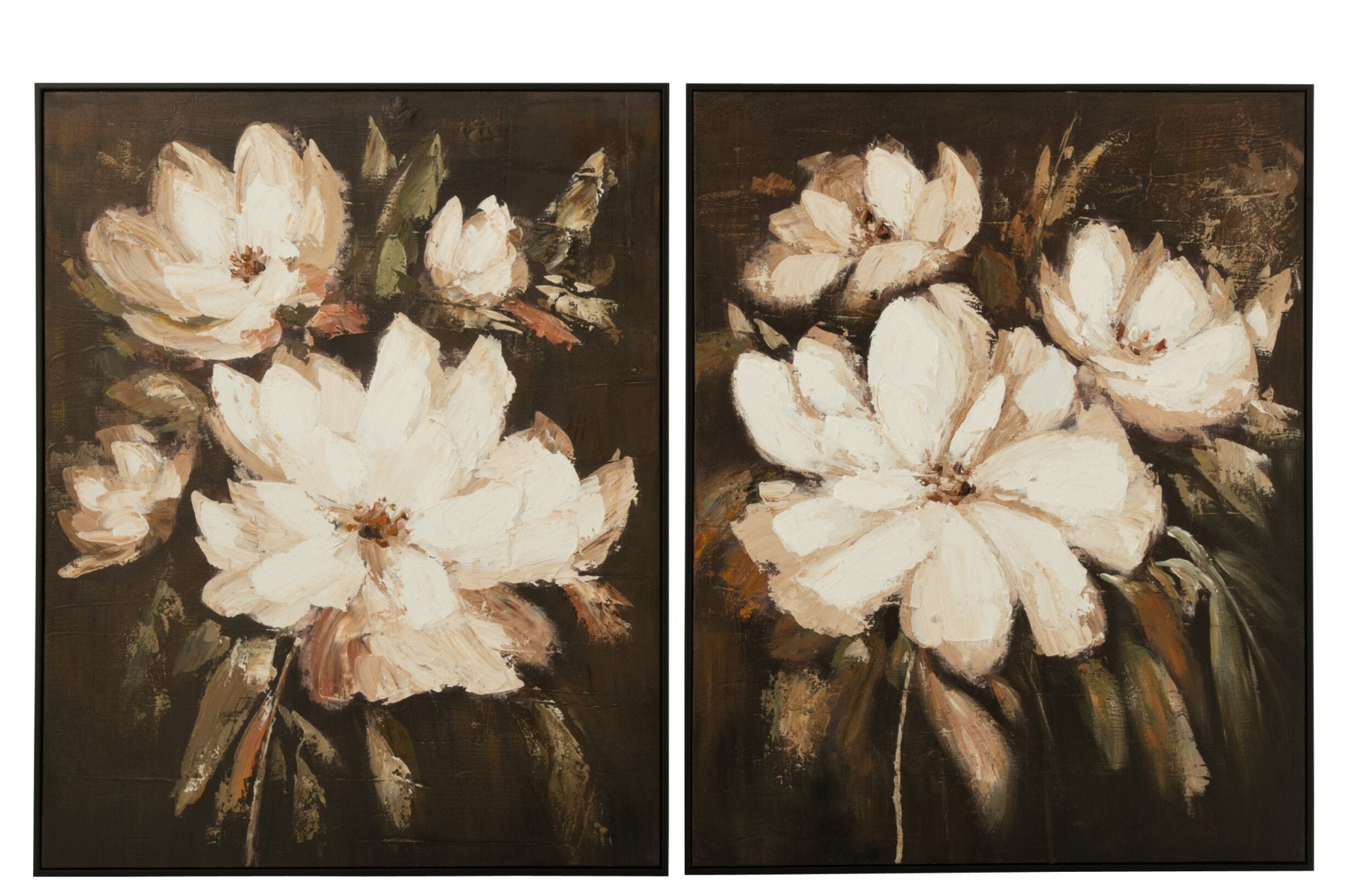 Schilderij Bloem – grenenhout, multicolour, 80x100 cm, set van 2
