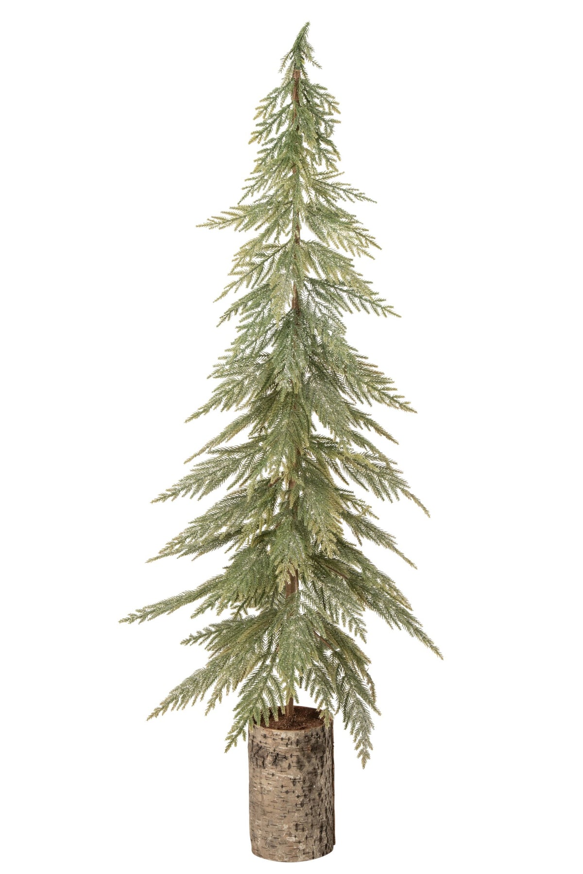 Kerstboompje op houten voet – polyethyleen, donkergroen en naturel, 120 cm
