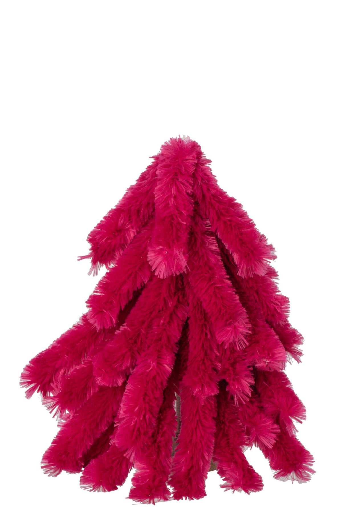 Decoratieve kerstboom fluffy – polyester, fuchsia, 25 cm