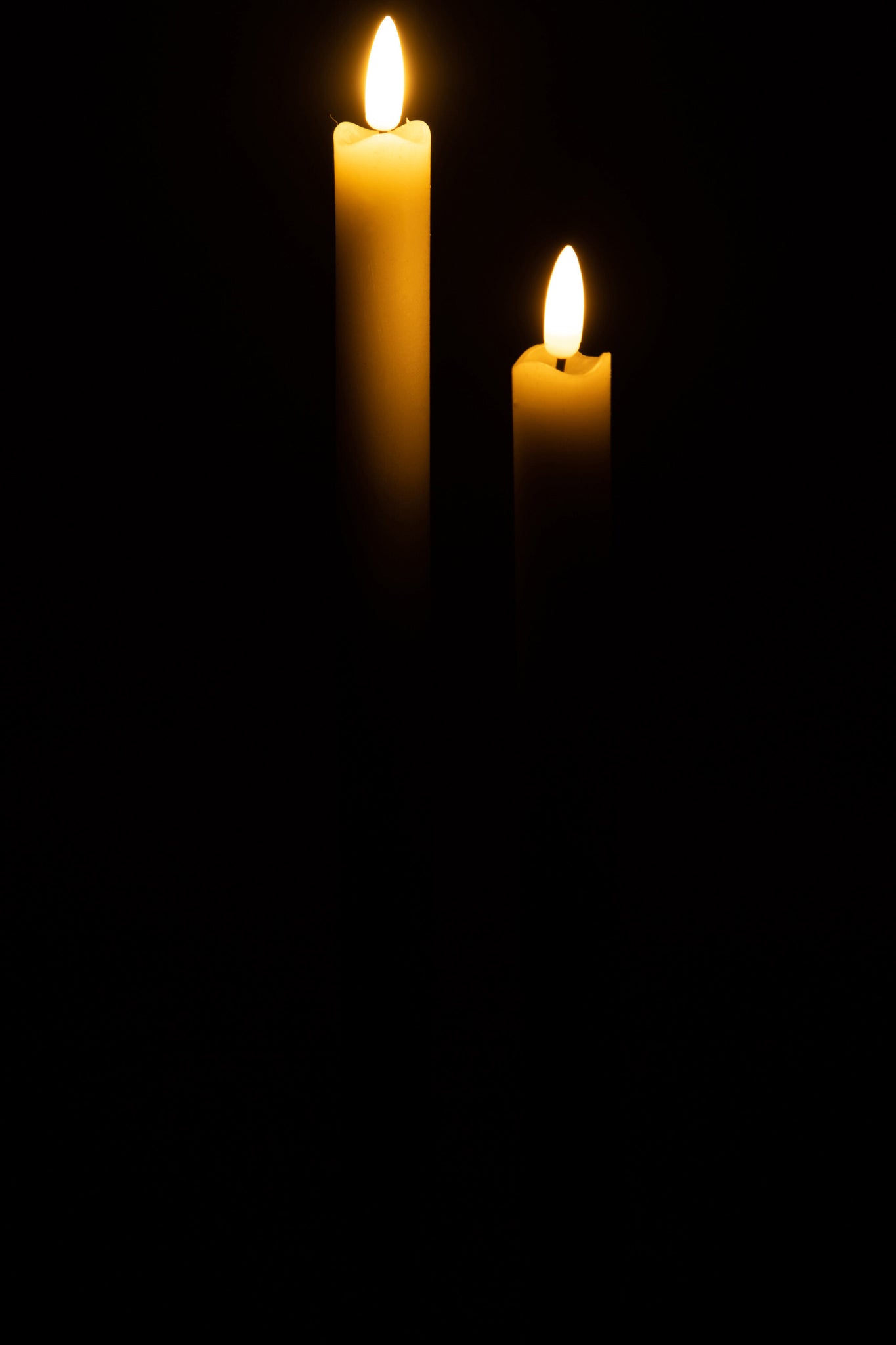 Box 2Candles Led Long Cream Large