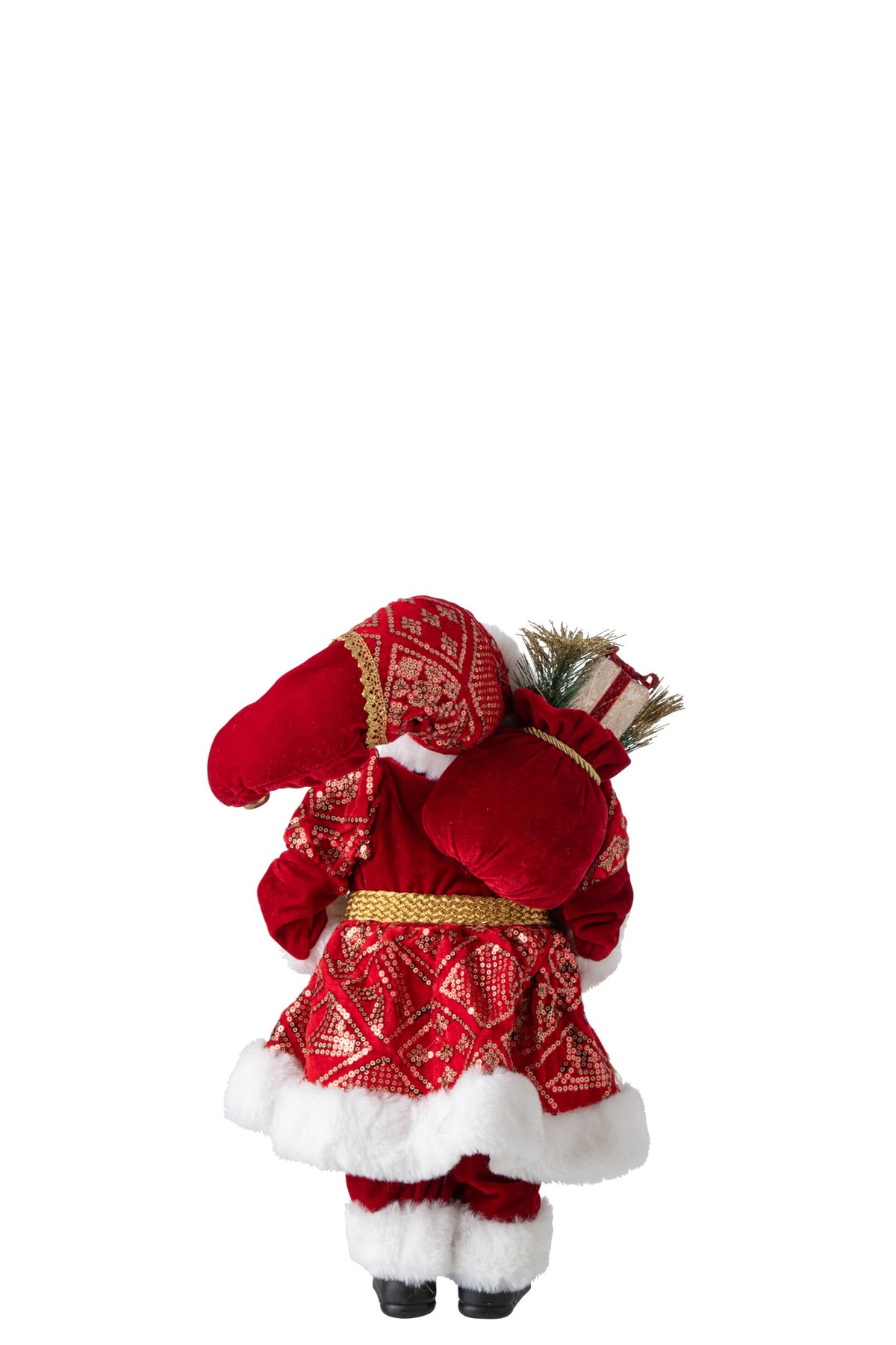 Kerstman klein – kunststof en stof, kerstrood, 45 cm