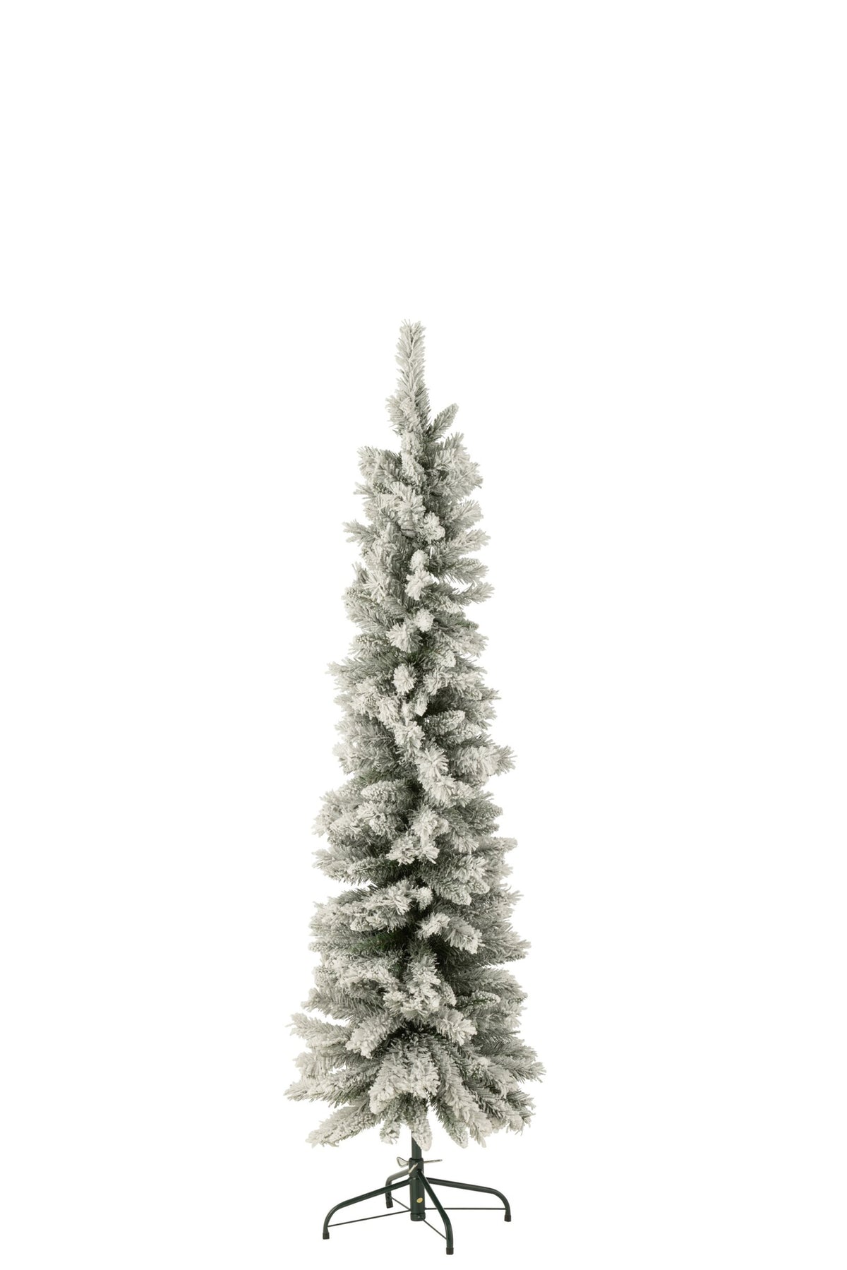 Kunstkerstboom slank besneeuwd – kunststof, groen, 184 cm
