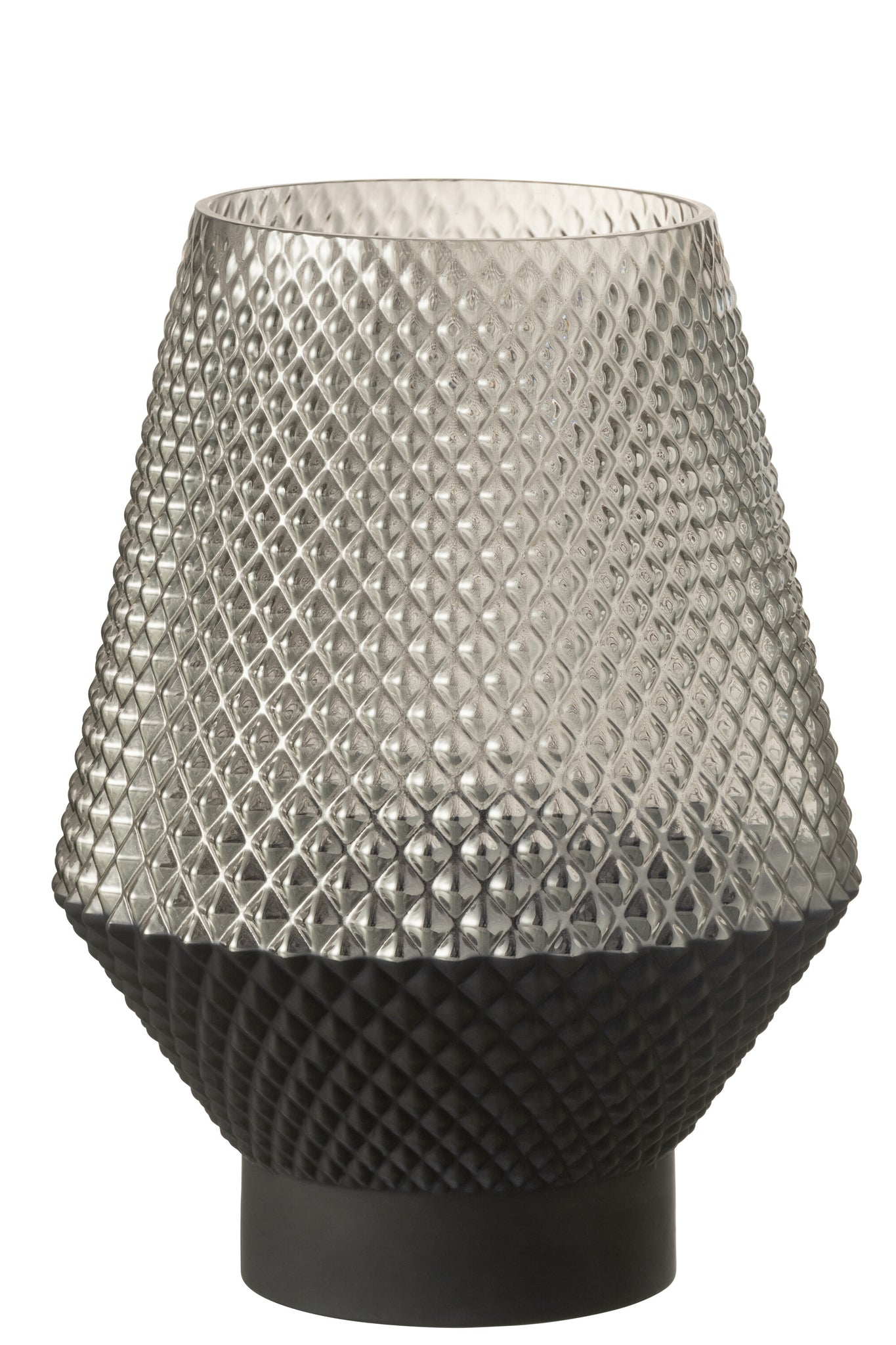 Vase Pattern Glass Grey Small
