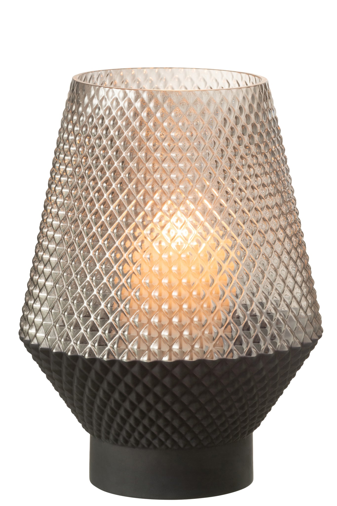 Vase Pattern Glass Grey Small