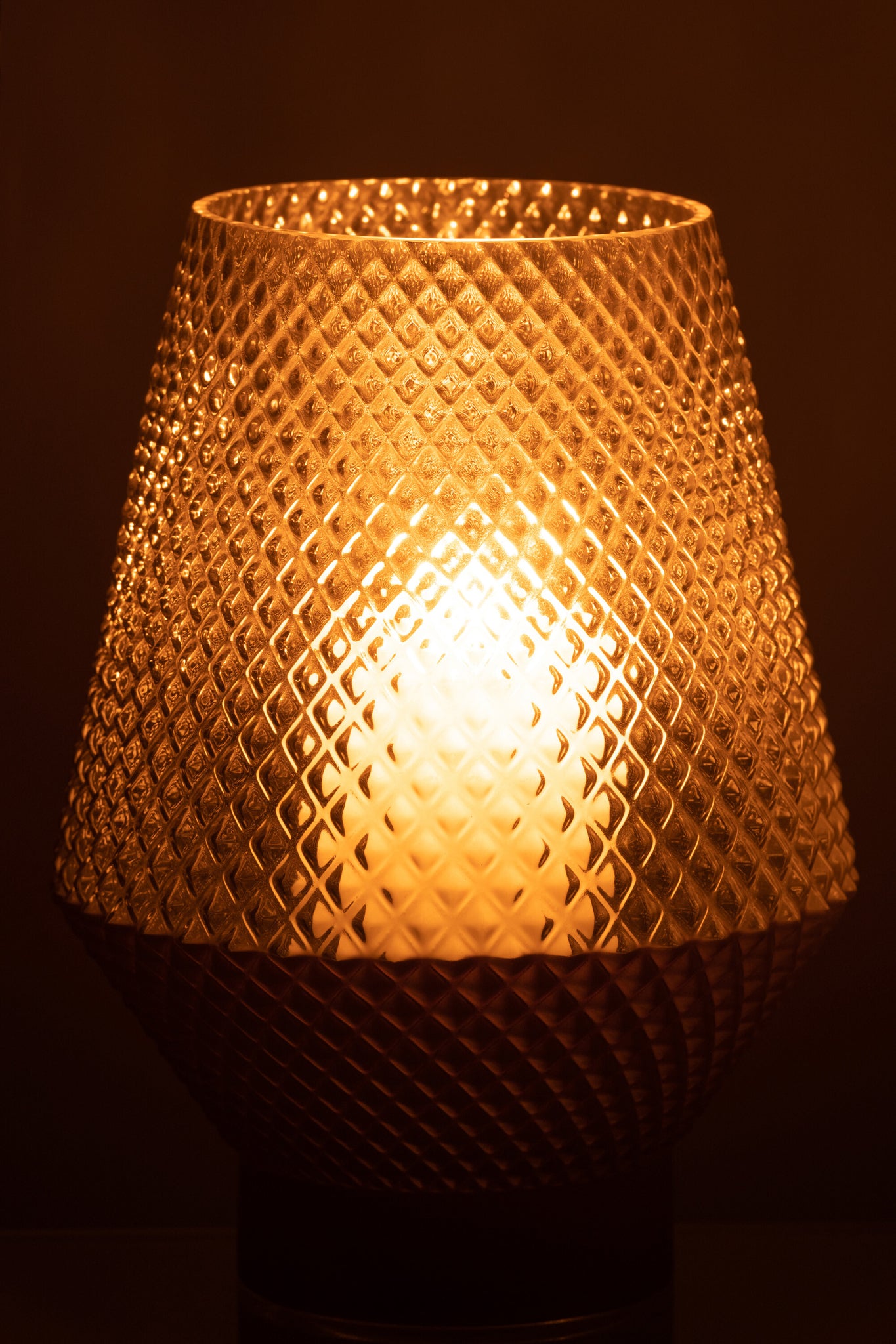 Vase Pattern Glass Grey Small