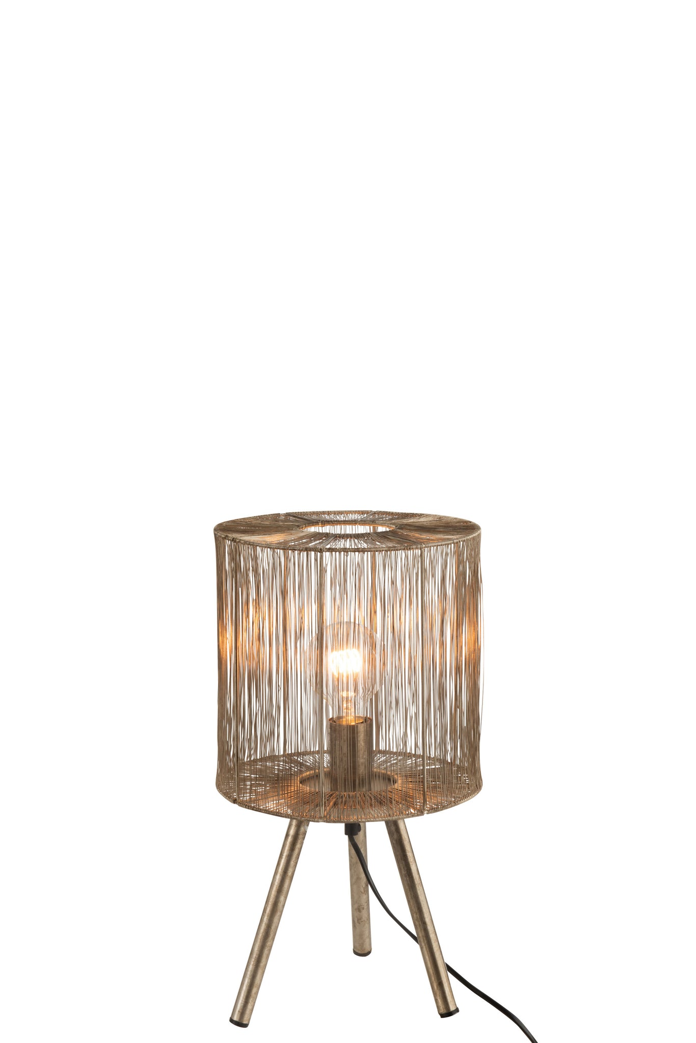 Table Lamp Metal Antique Brown Small