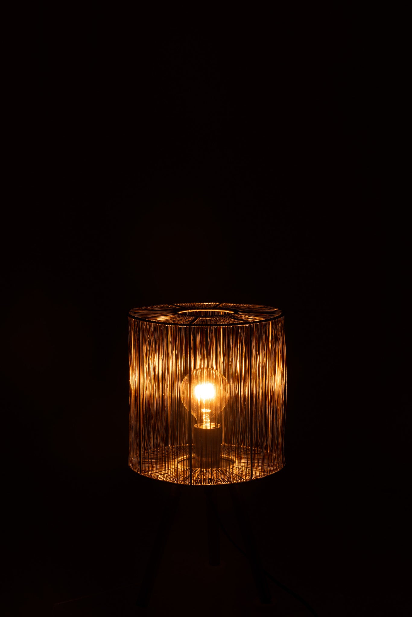 Table Lamp Metal Antique Brown Small