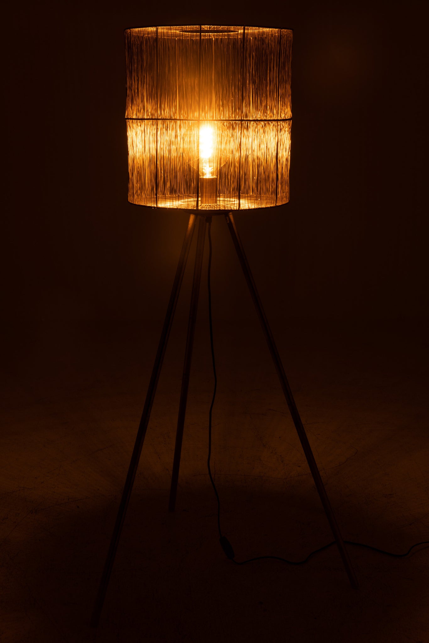 Standing Lamp Metal Antique Brown Large