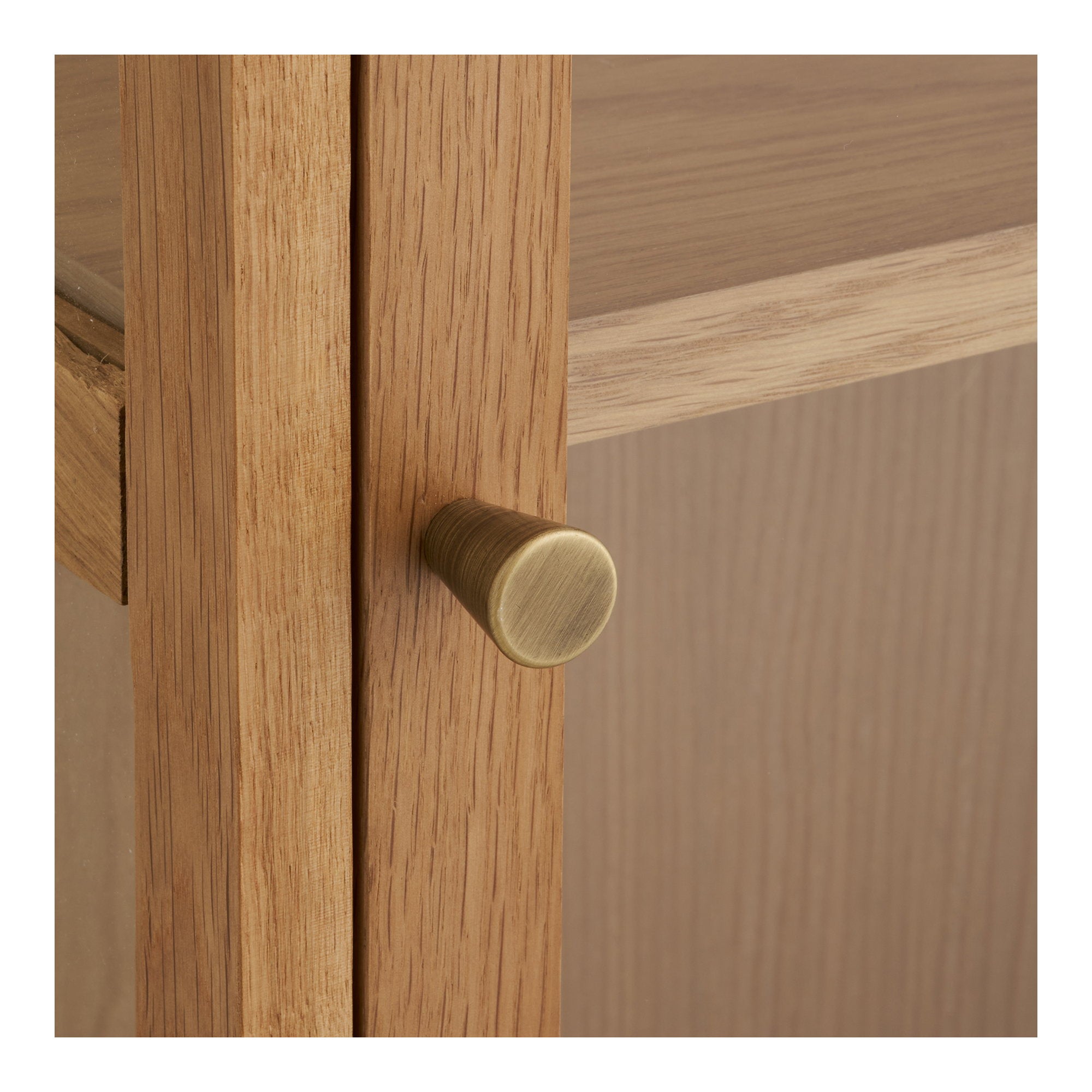 Zamora Wall Hanging Cabinet - Wall hanging cabinet, oak/oak veneer/tempered glass, natural 20x40x60 cm