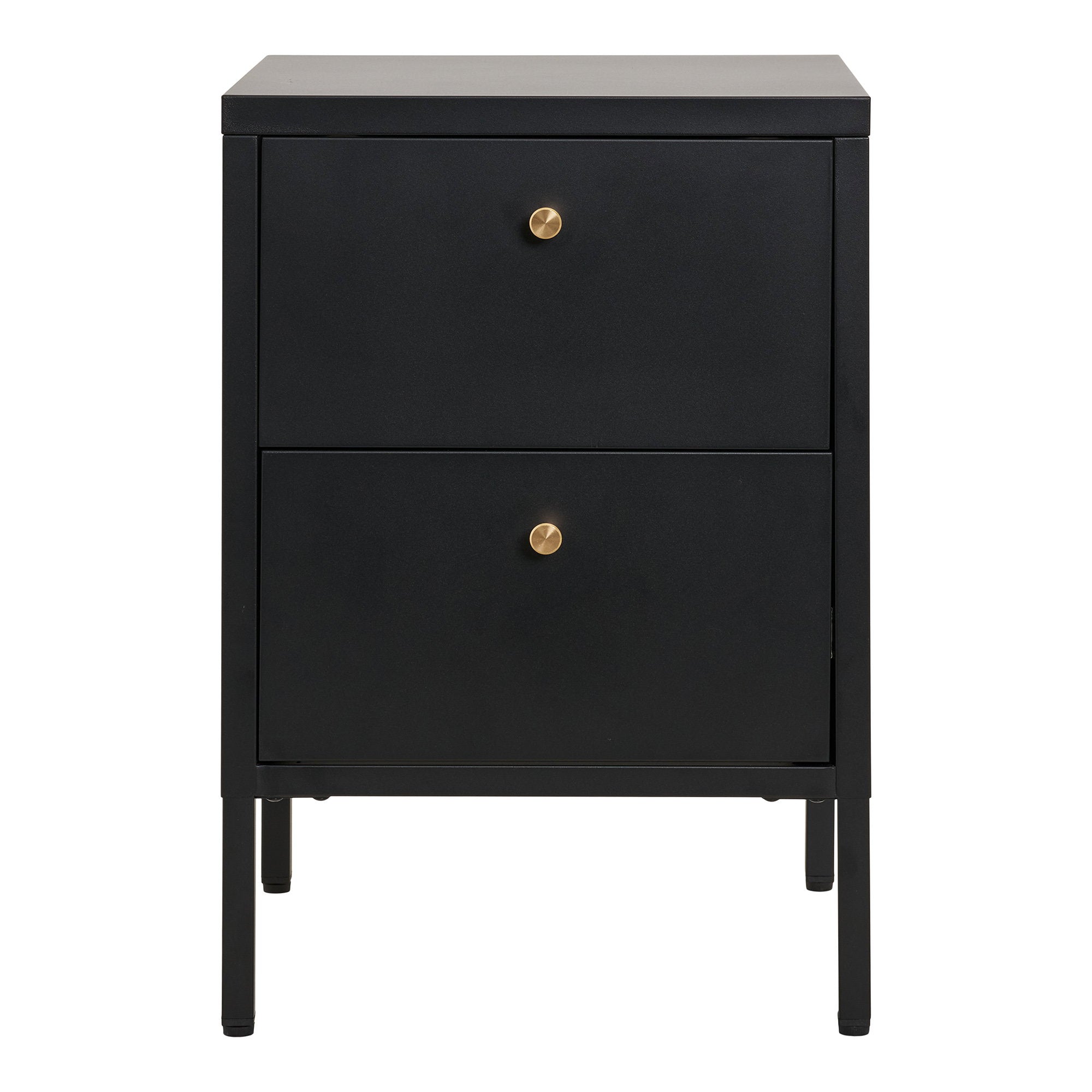 Dalby ladekast van staal in zwart met 2 lades 40×40×59,5 cm