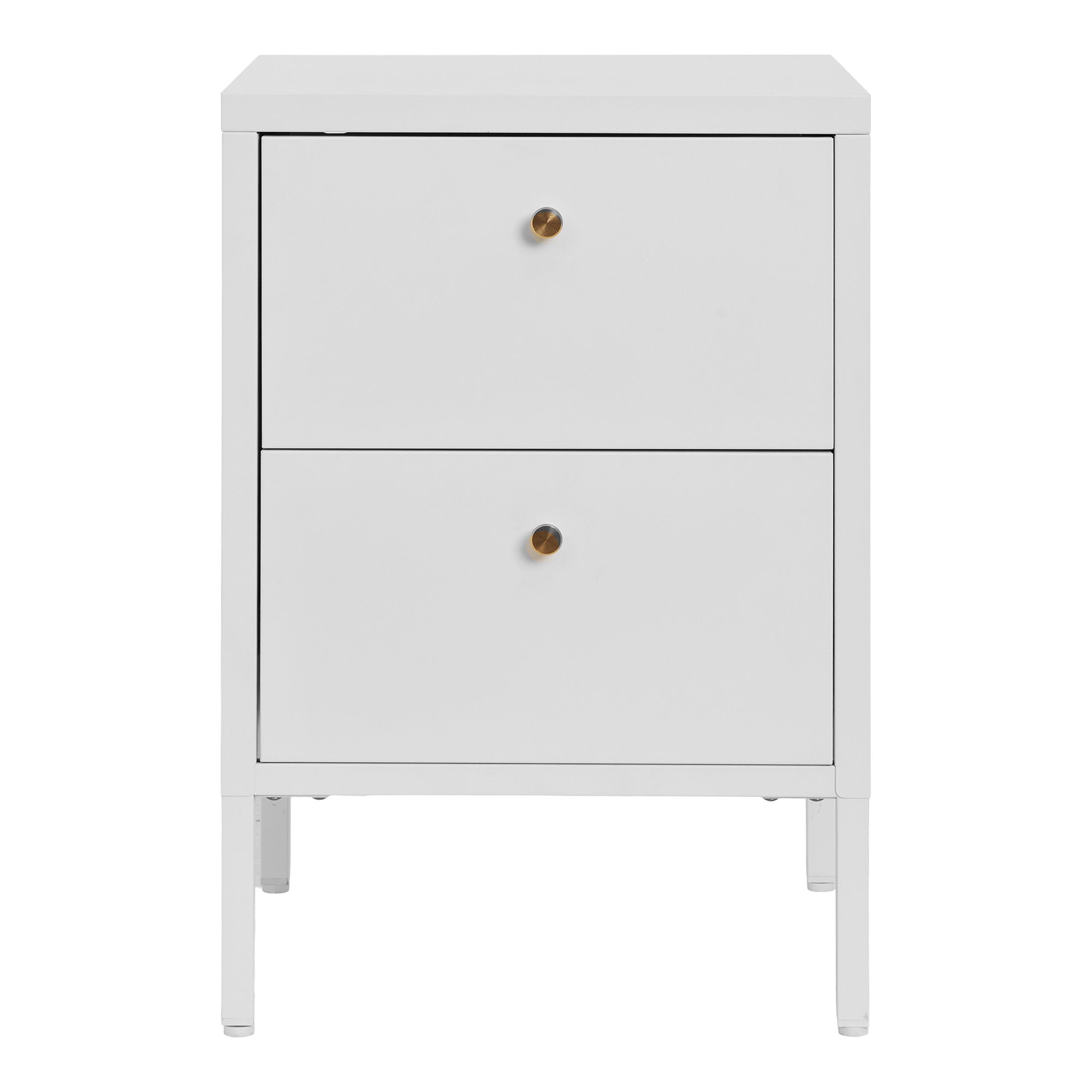 Dalby ladekast van staal in wit met 2 lades 40×40×59,5 cm