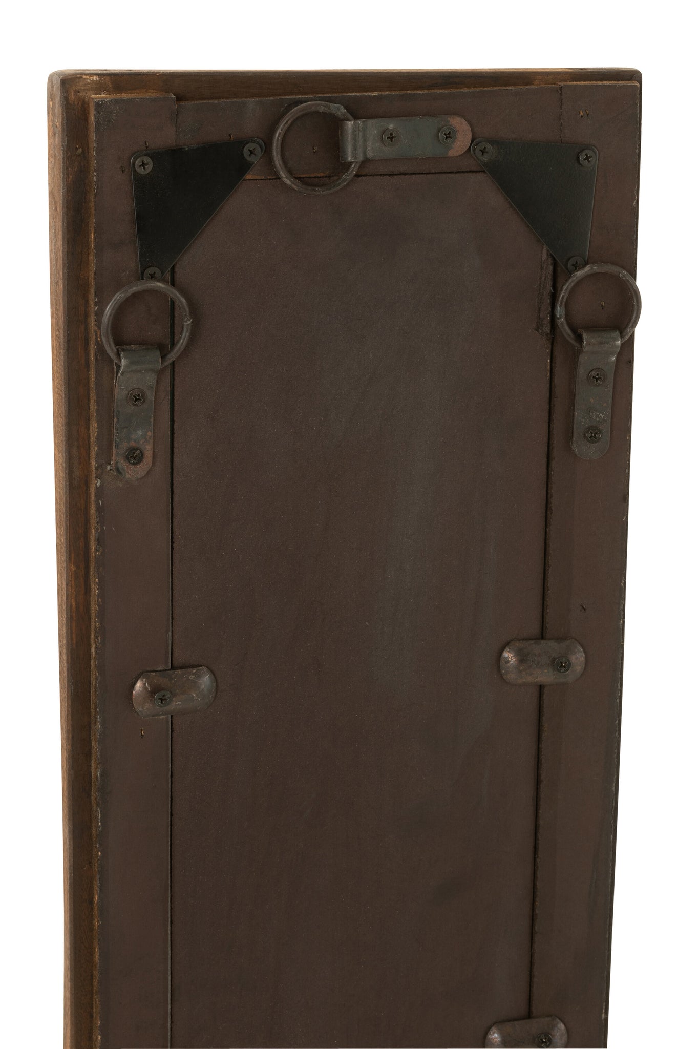 Wall Mirror Rectangle Wood Brown Small