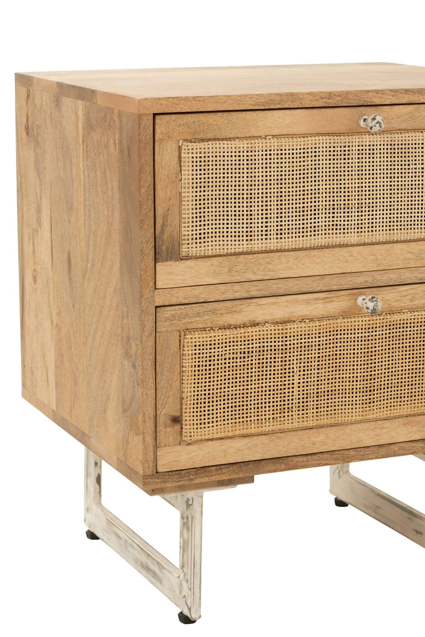 Bedside Table Weaving Wood Natural