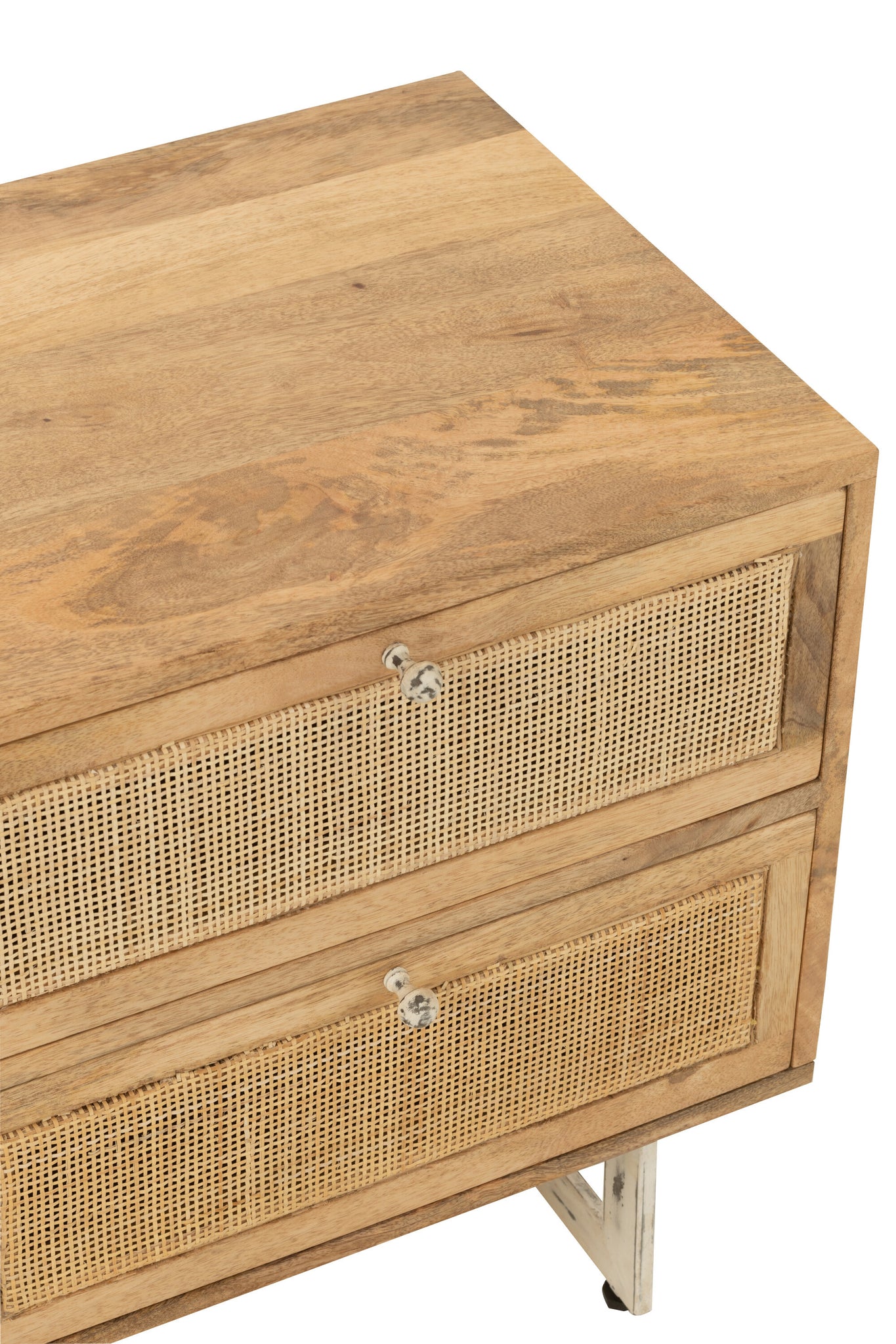 Bedside Table Weaving Wood Natural