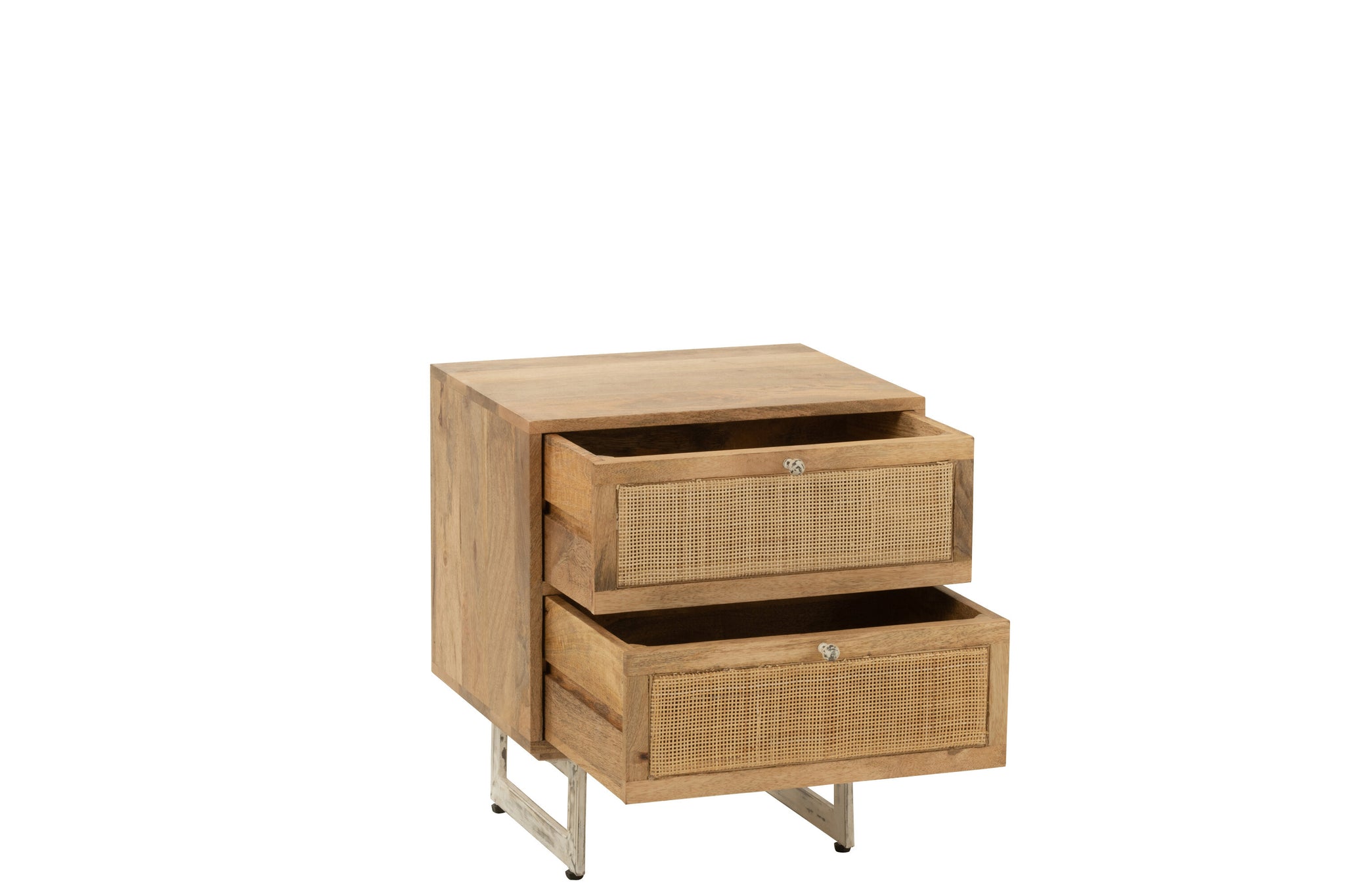 Bedside Table Weaving Wood Natural