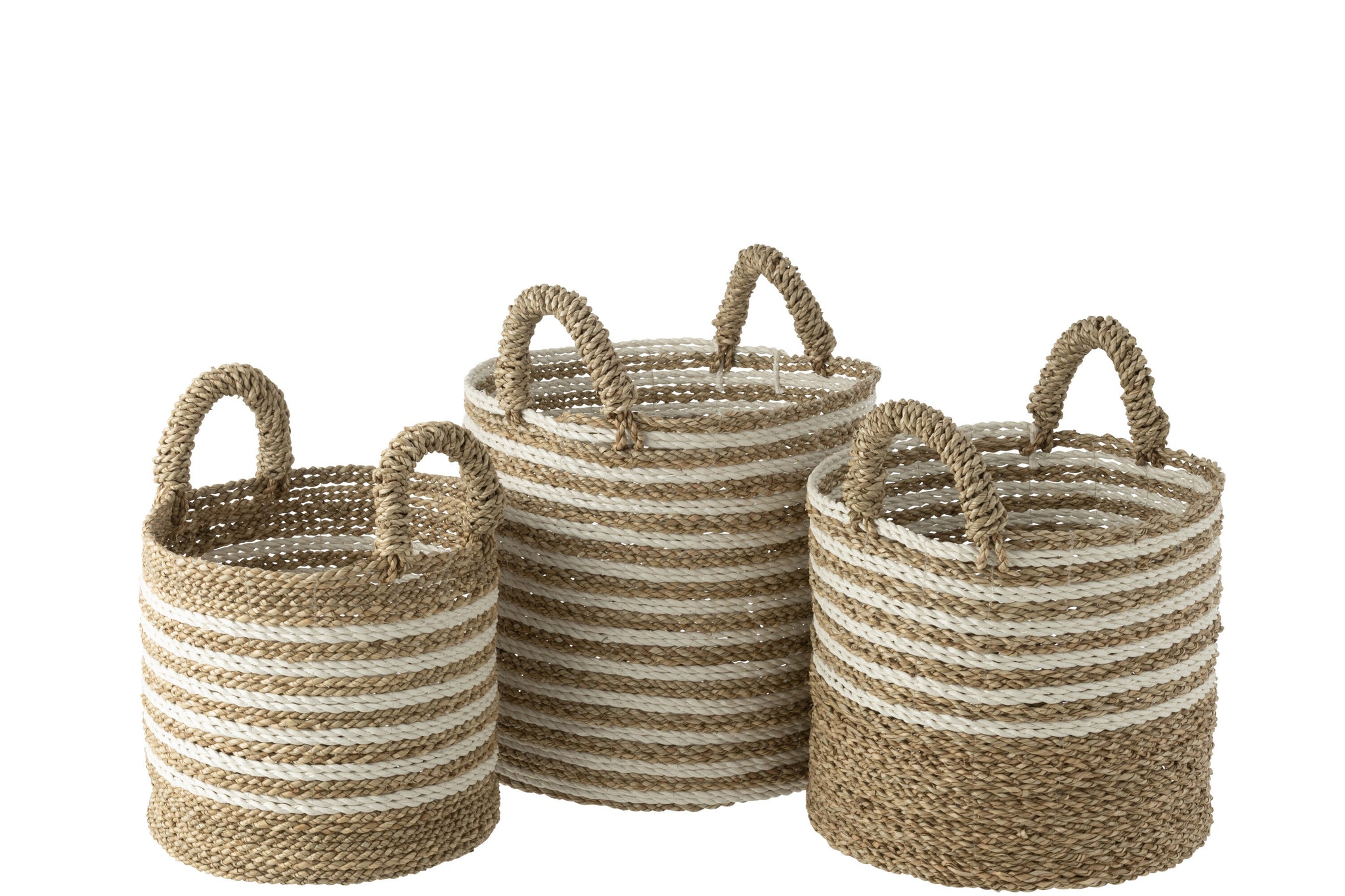 Körbe Gestreift Raffia Seegras Natur