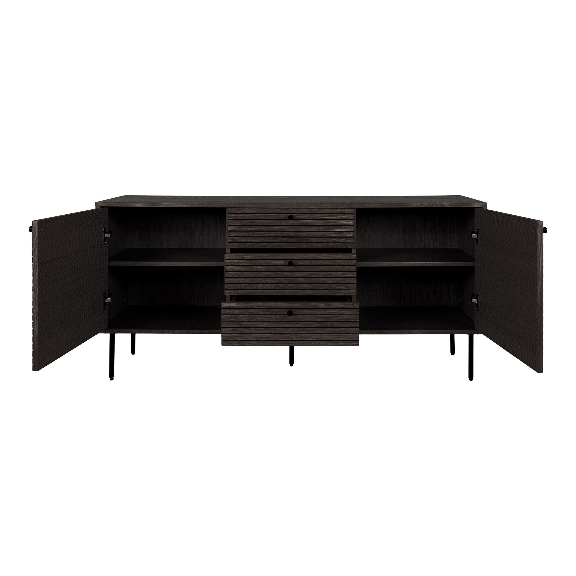 Kyoto dressoir van eiken fineer in smoked uitvoering