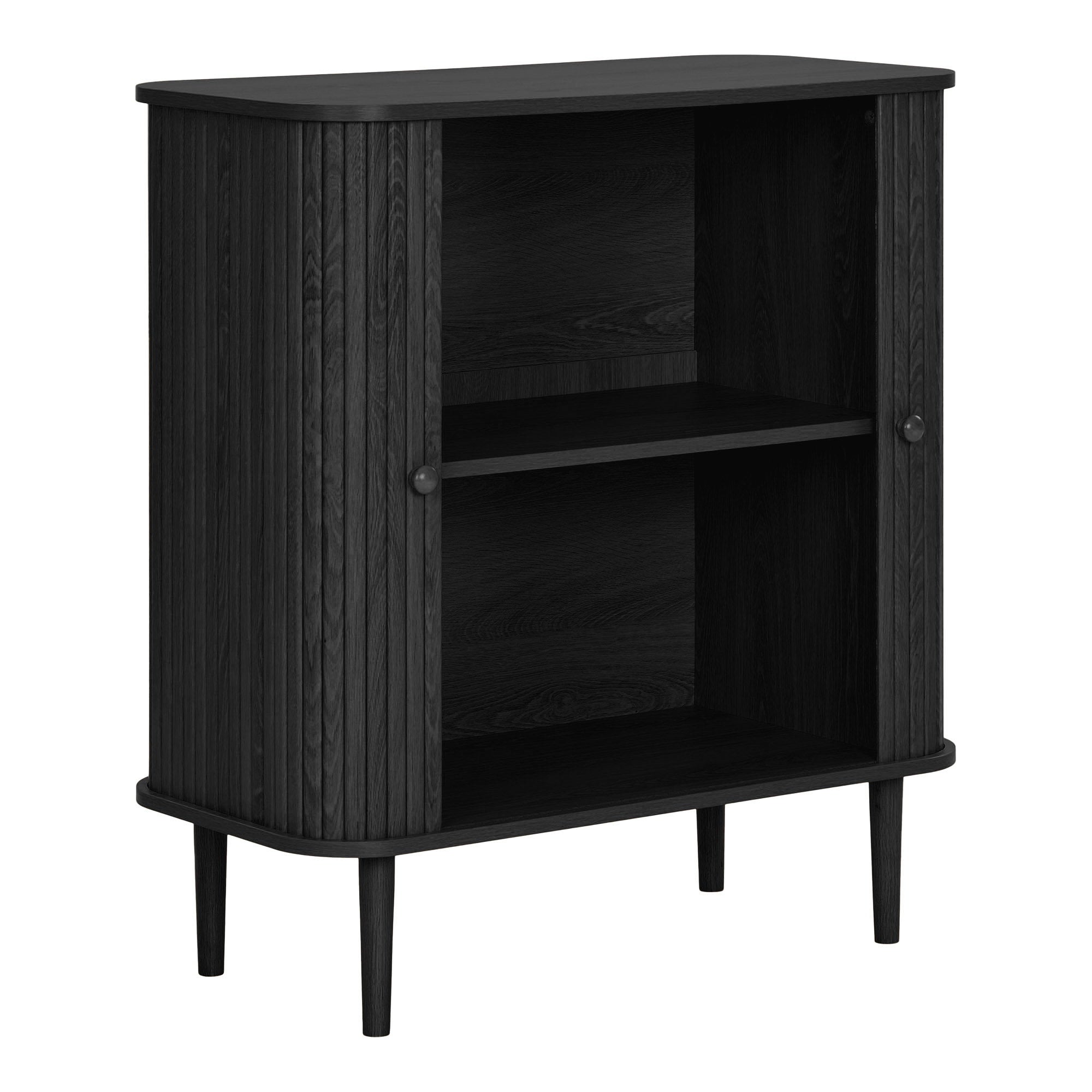 Nikko Sideboard - Sideboard, 2 Türen, schwarz 80x40x87 cm