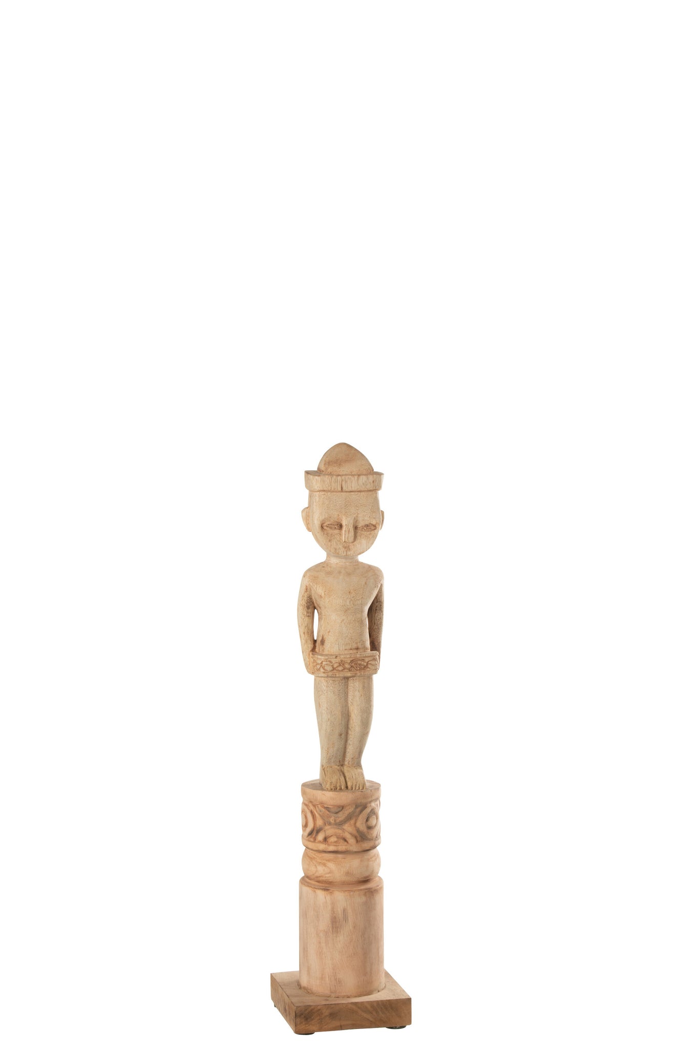African Figure Standing Wood Natural Small