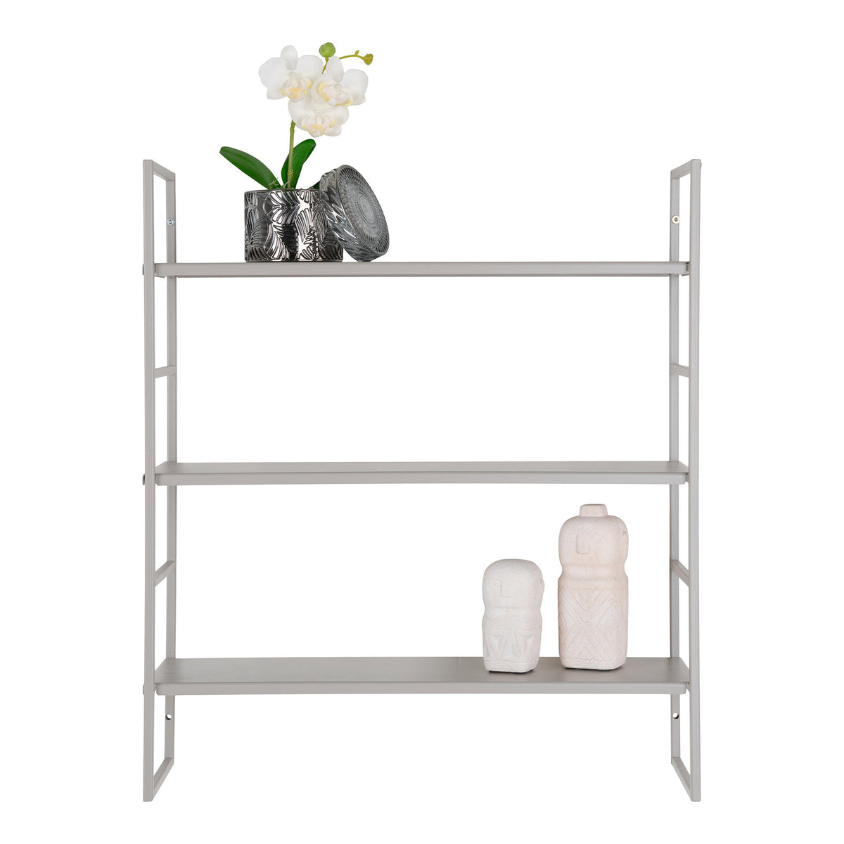 Wandrek Beja – staal, grijs, 3 niveaus, 48x17x55 cm