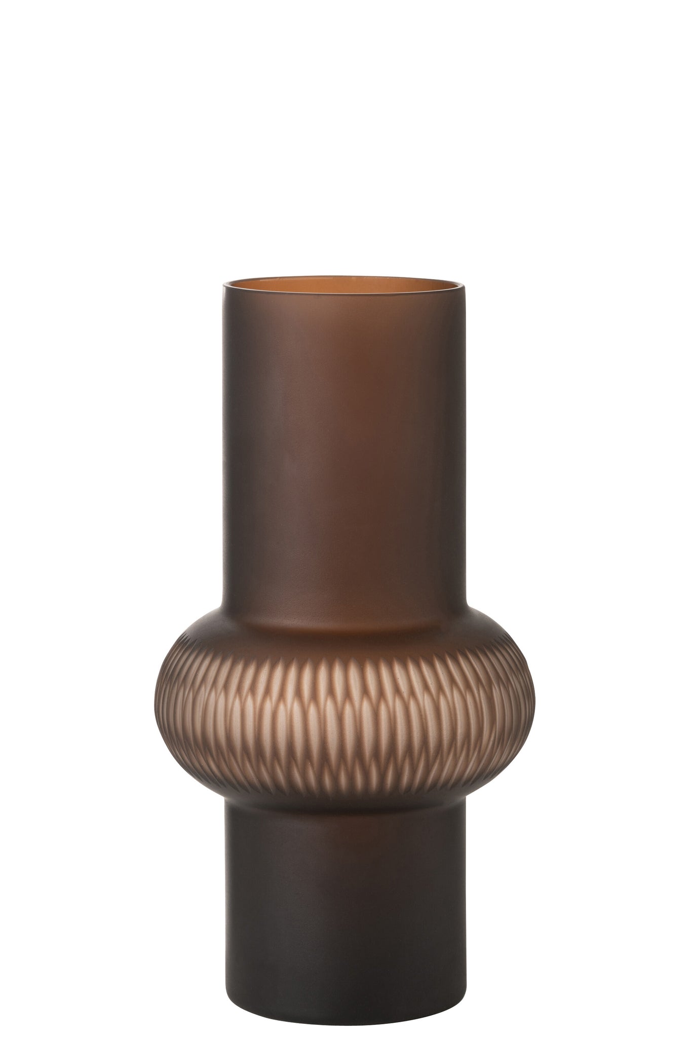 Vase Stripe Ball Glass Brown Small