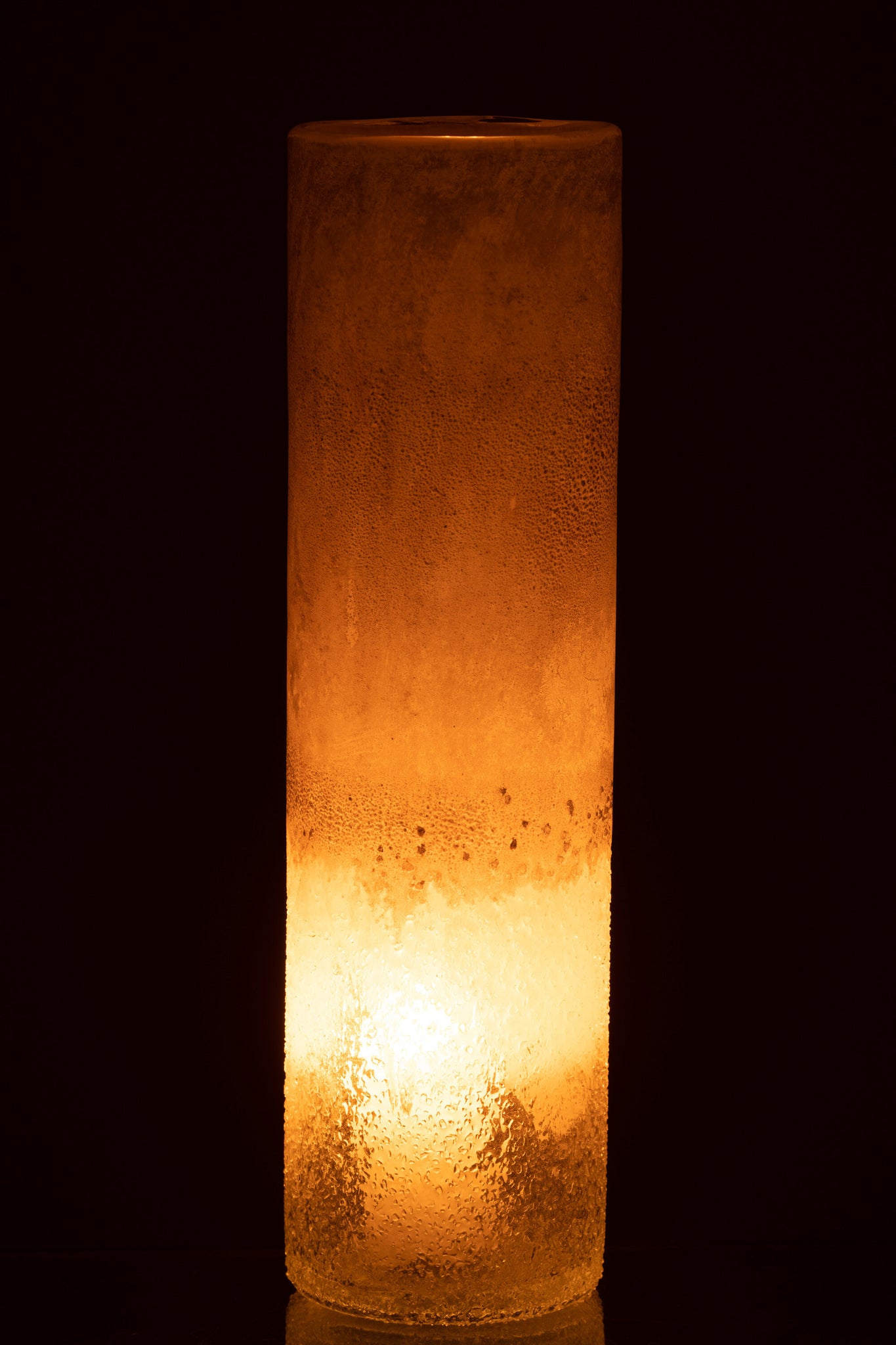 Vase Cylinder Glass Beige Large