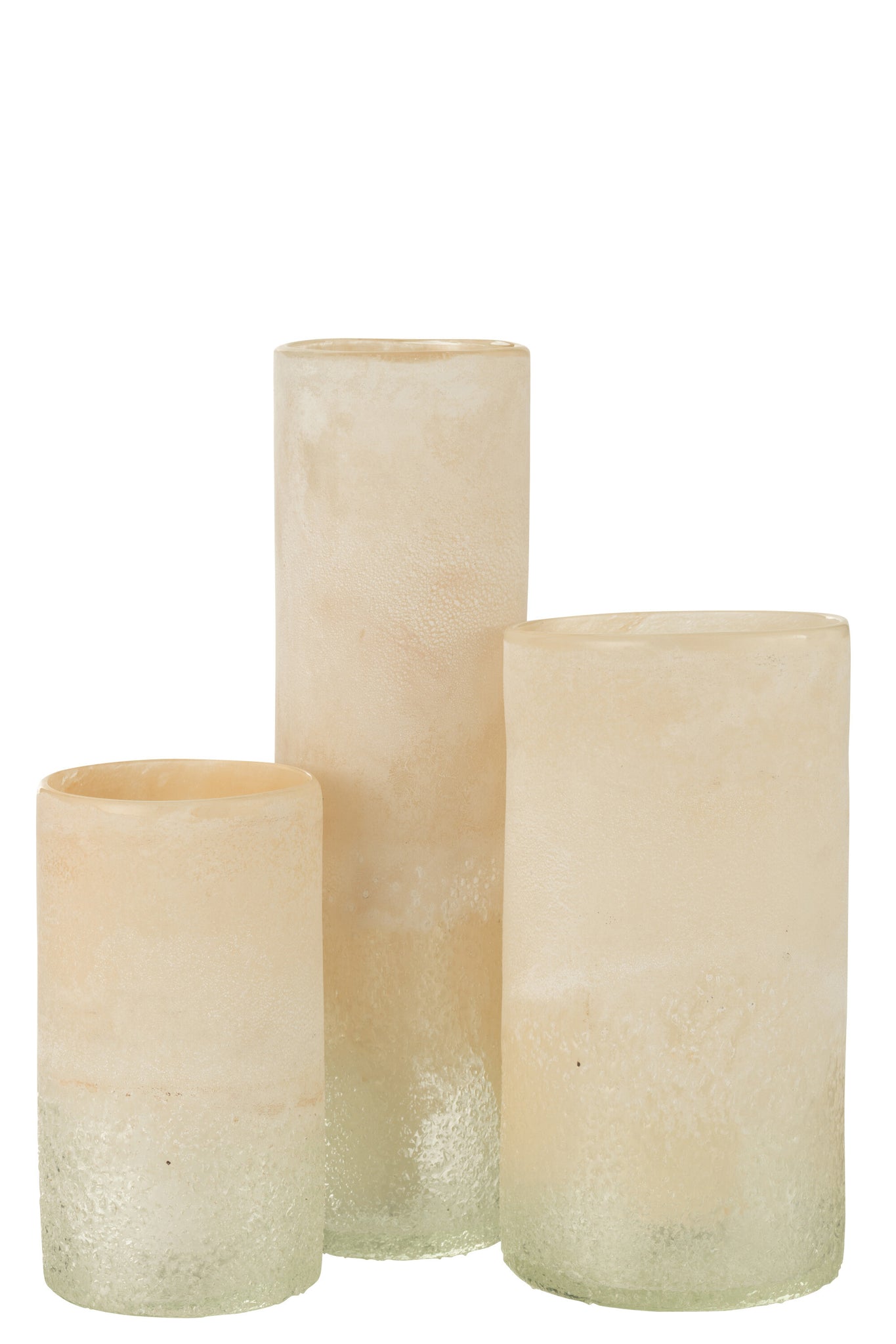 Vase Cylinder Glass Beige Large