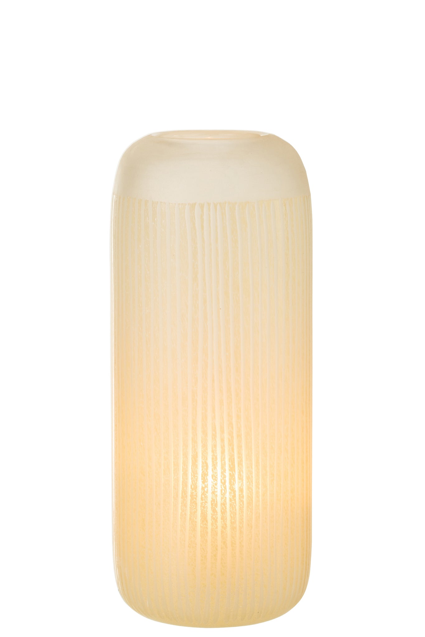 Vase Stripes Glass Light Yellow Large